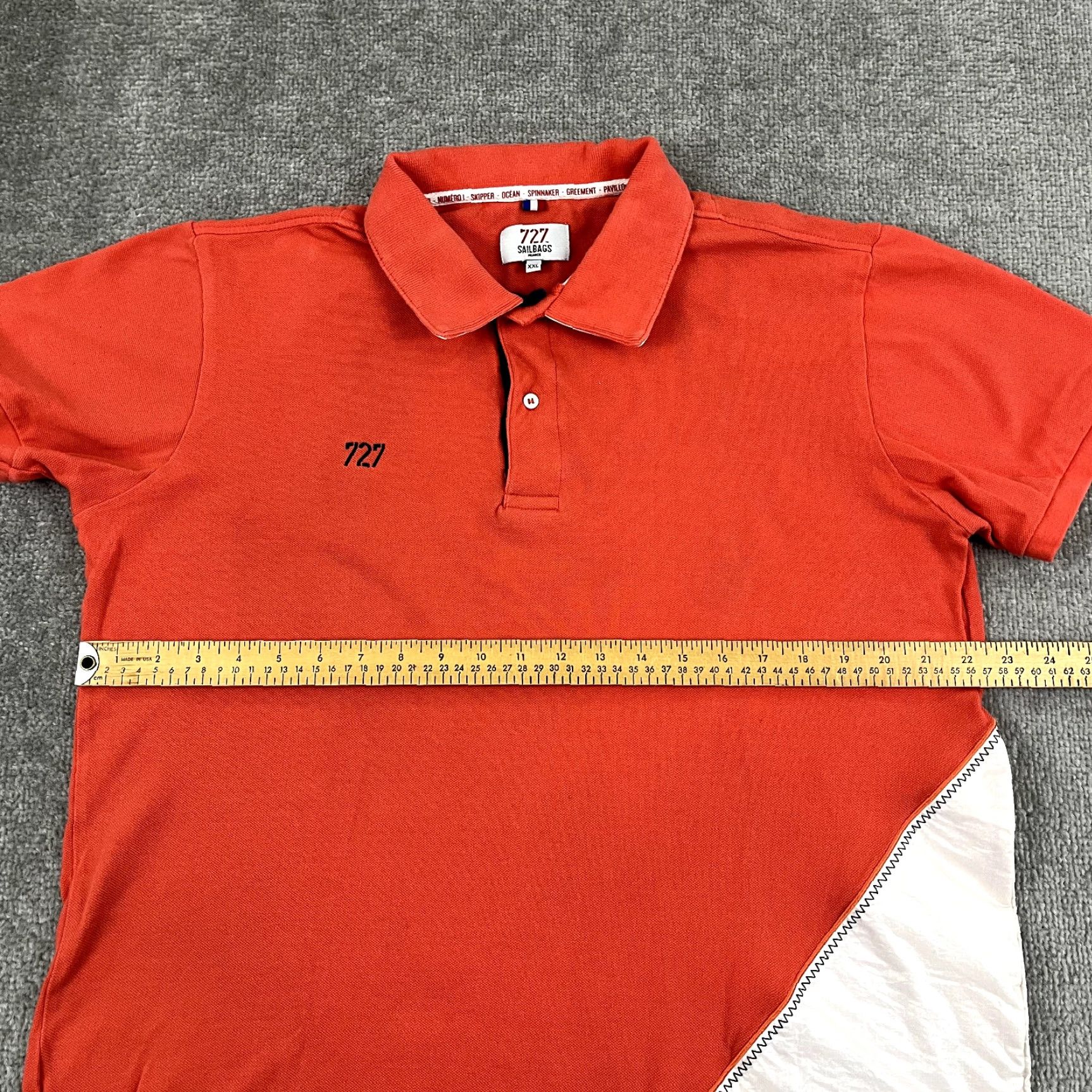 Vintage VINTAGE 727 SAILBAGS FRANCE Polo Shirt Adult 2XL Orange Nautical Yachting Sail Shirt Womens 2007 Size XXL / US 16-18 / IT 52-54 - 5 Thumbnail
