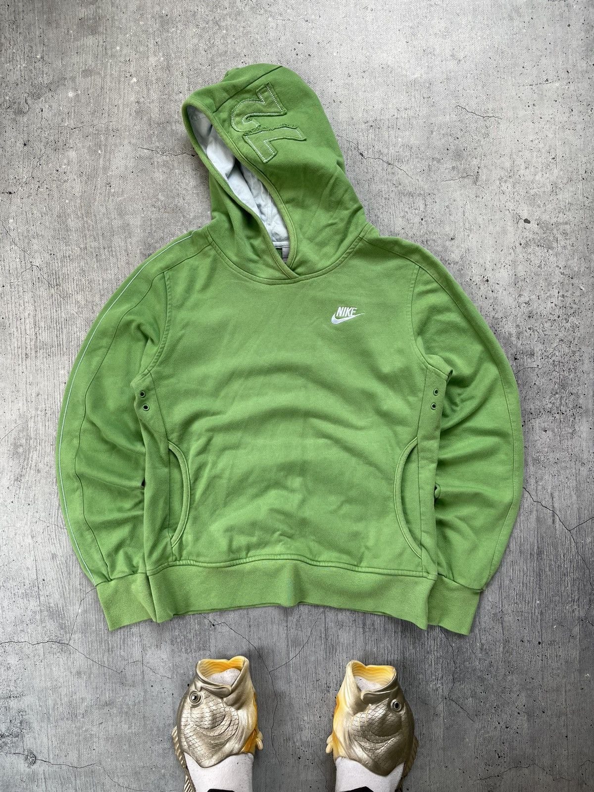 Nike Vintage Y2k Nike Hoodie Big Swoosh Womens Streetwear Size M / US 6-8 / IT 42-44 - 1 Thumbnail