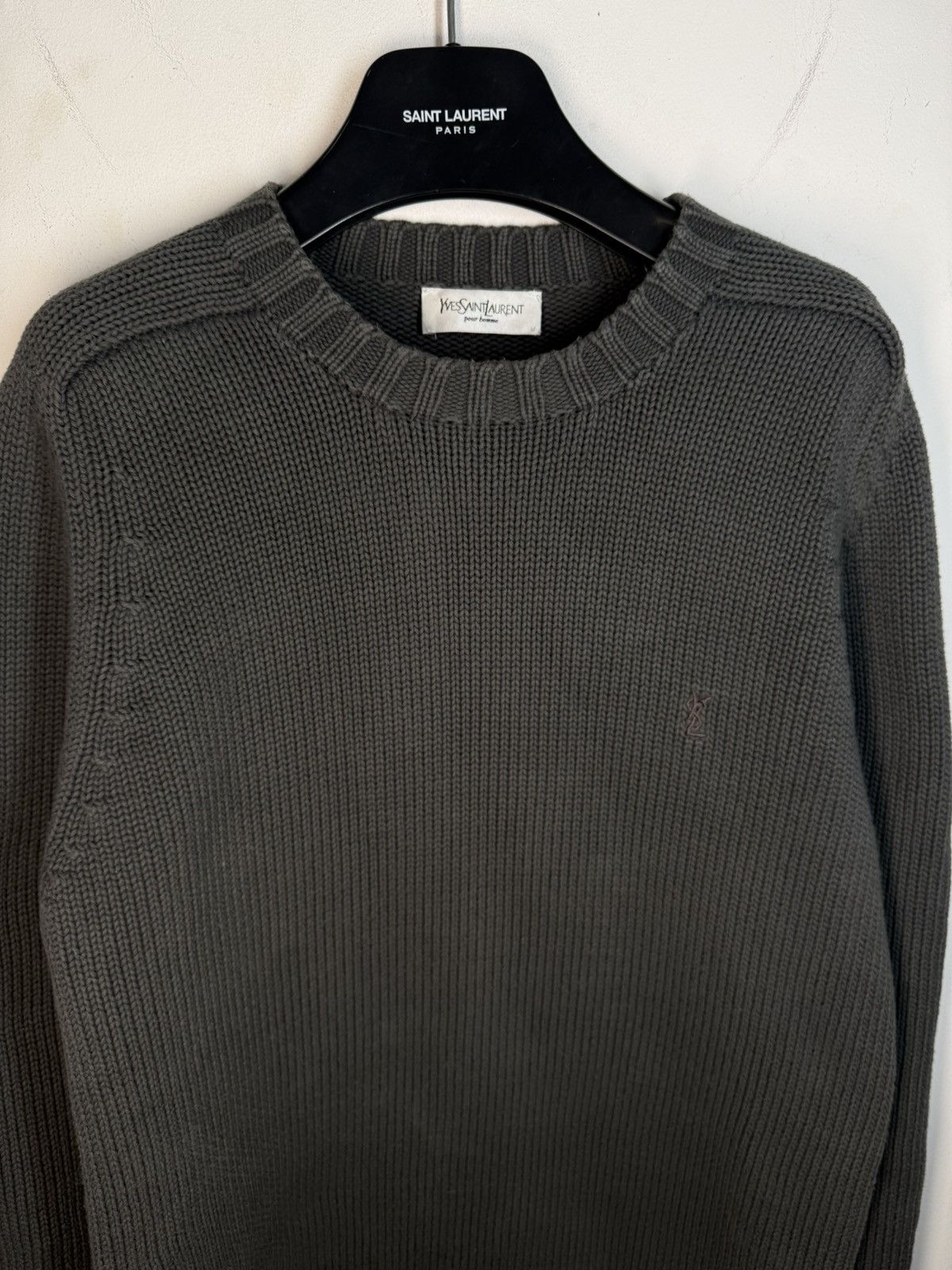 Yves Saint Laurent Heavy YSL Sweater Knit Dark Grey Thick Size US M / EU 48-50 / 2 - 10 Thumbnail