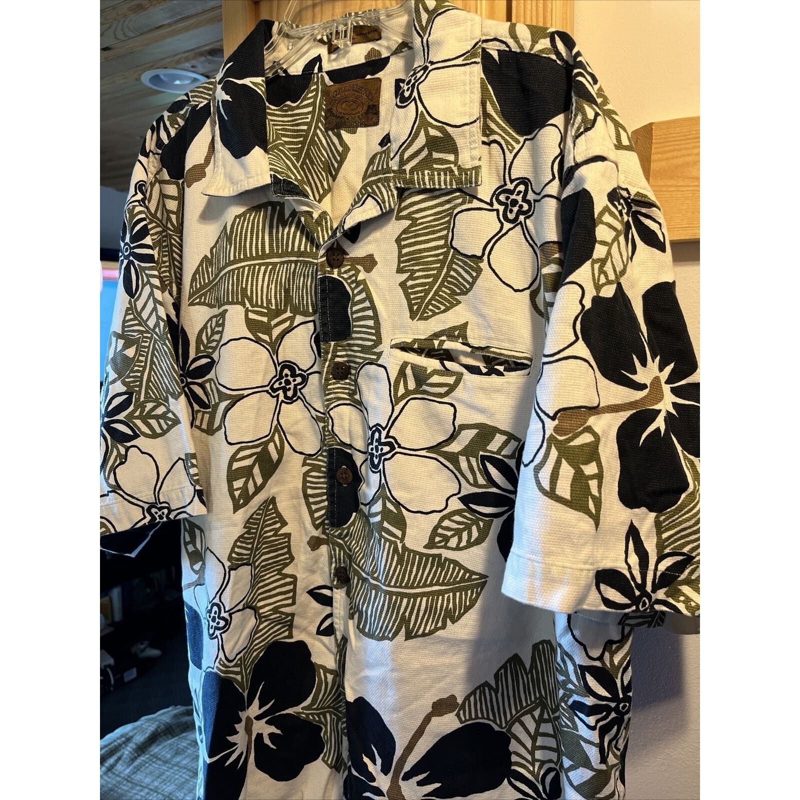 Bullhead Denim Co. Bullhead Vintage Men's XL White Black Cotton Hawaiian Shirt Size US XL / EU 56 / 4 - 7 Thumbnail
