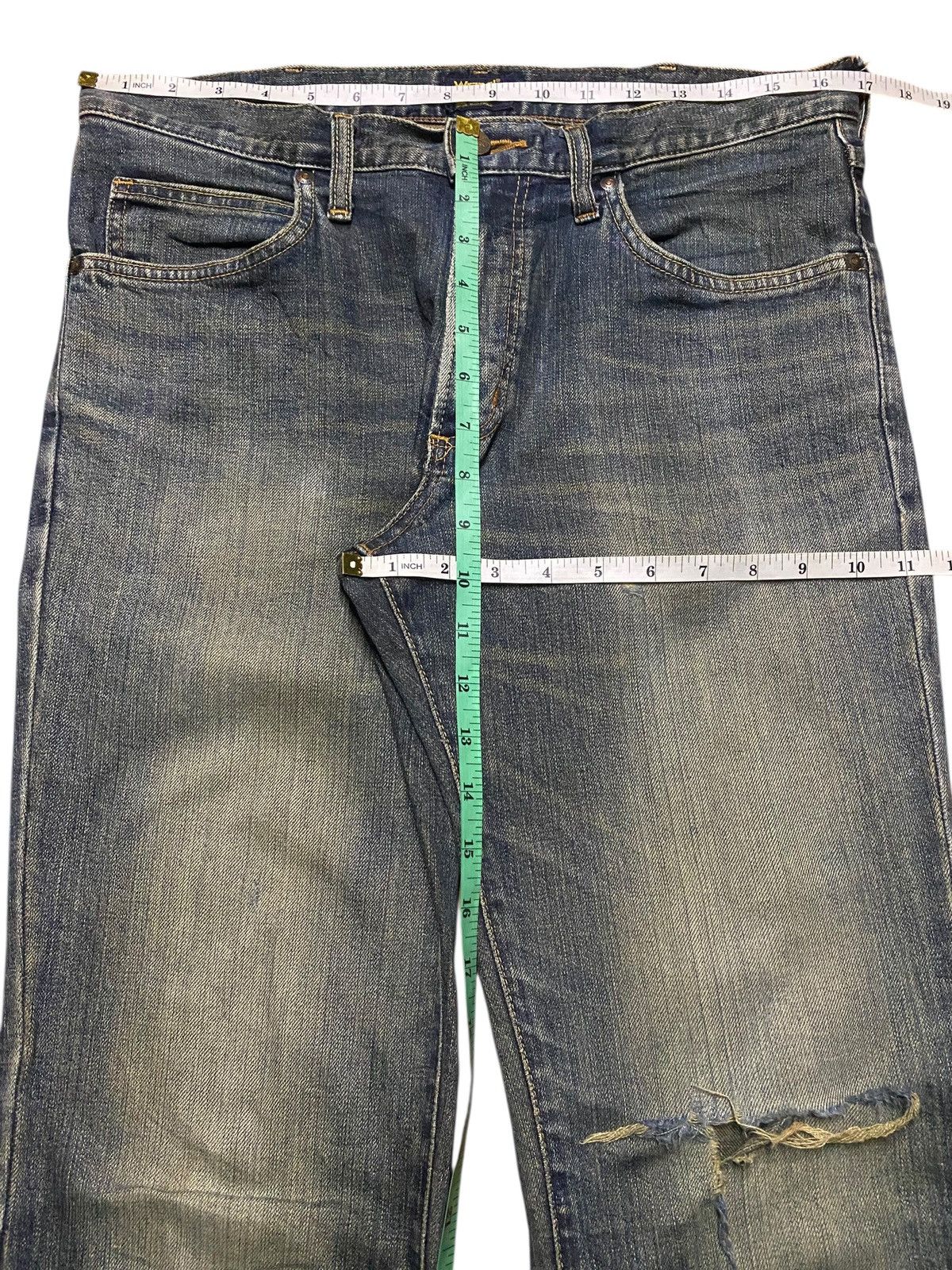 KOZABURO × Wrangler Wrangler 1970 Mud Wash Distressed Straight Jeans Size US 33 - 14 Thumbnail