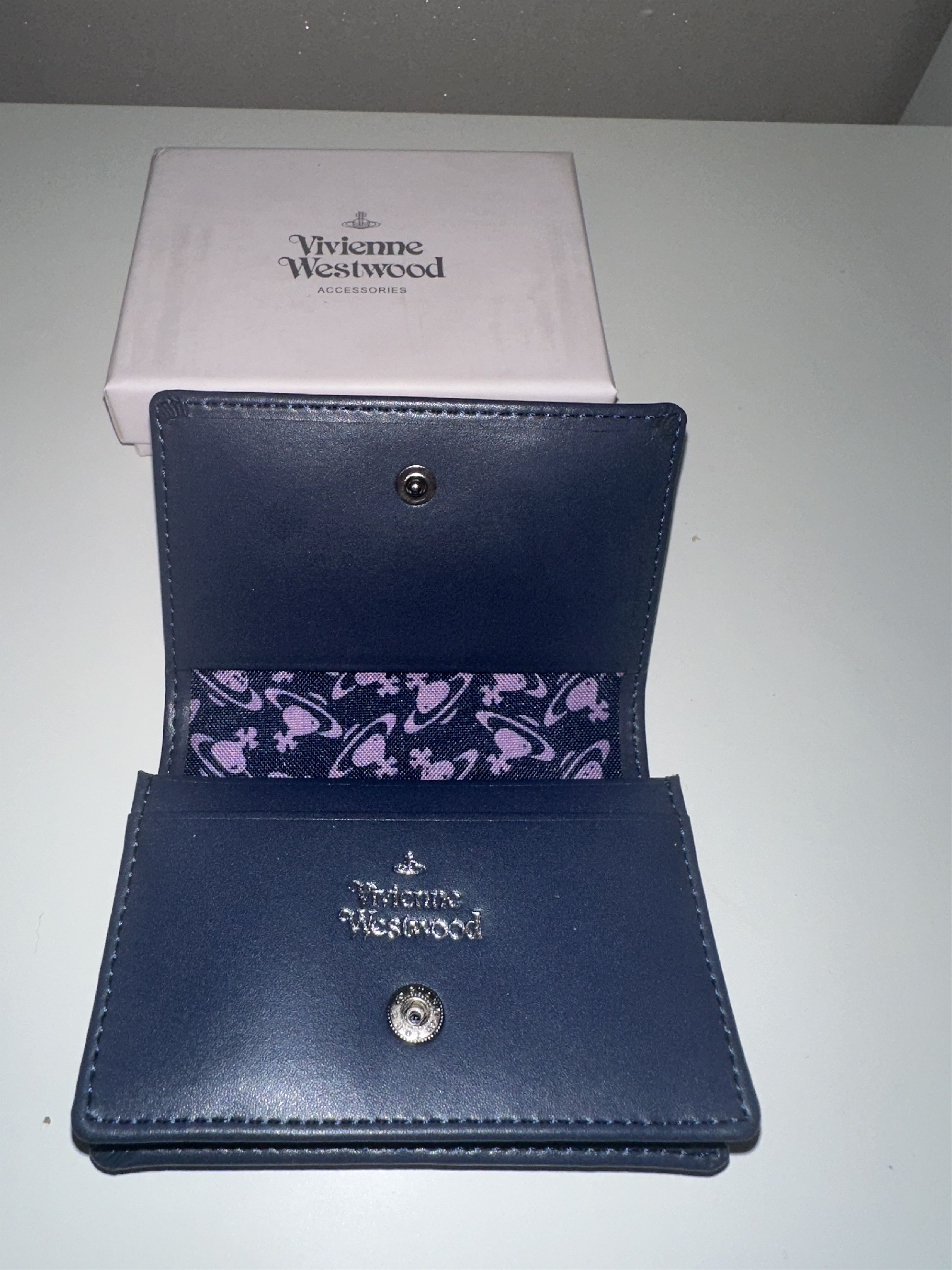 Vivienne Westwood Vivienne Westwood Navy / Purple Orb Print wallet Size ONE SIZE - 1 Thumbnail