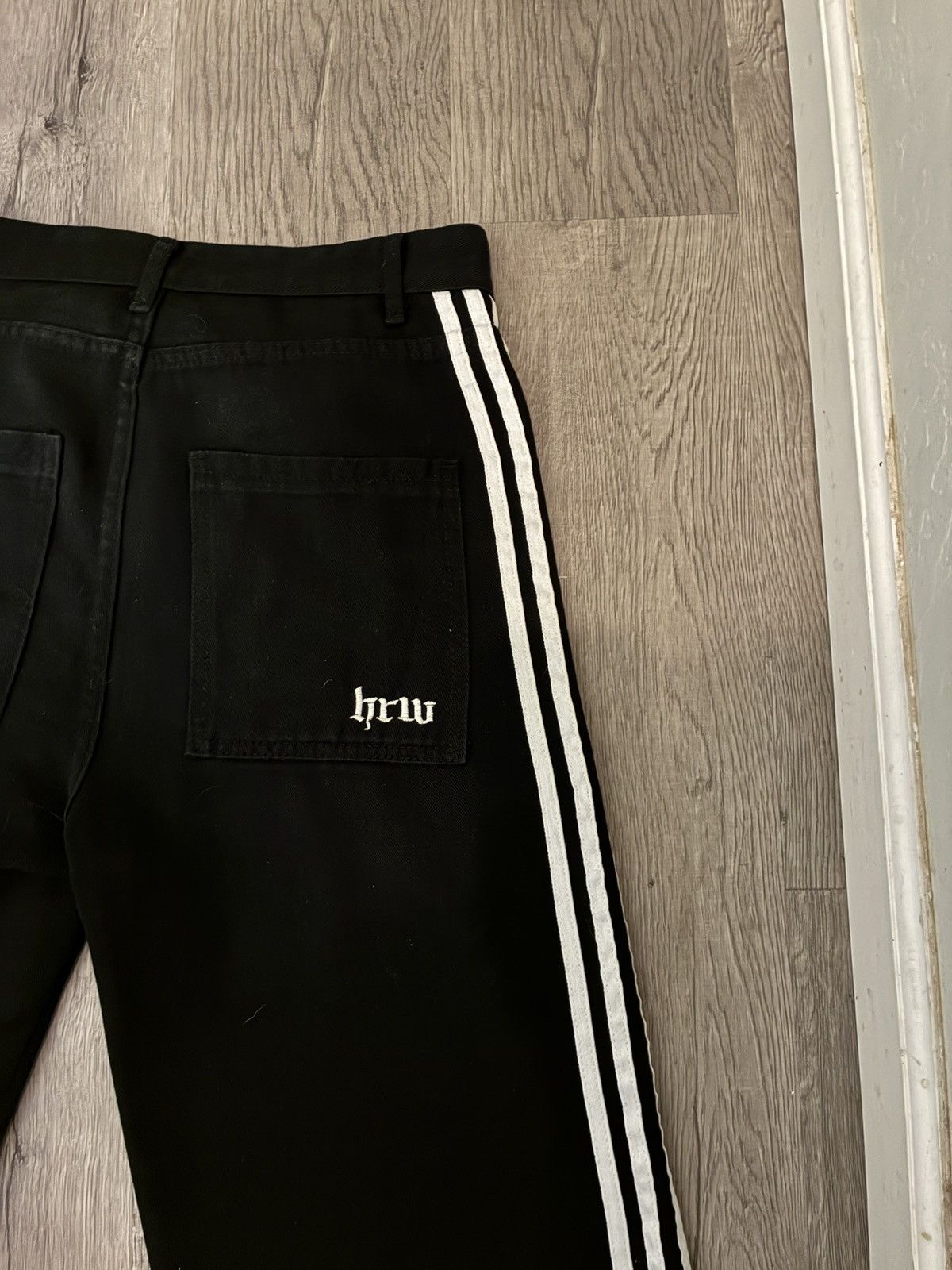 Other Black Striped Denim Jeans Size US 30 / EU 46 - 3 Thumbnail