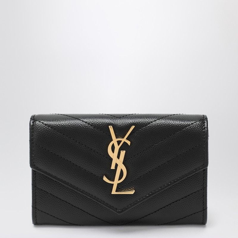 Saint Laurent Paris Saint Laurent Black Monogram Envelope Small Wallet Size ONE SIZE - 1 Thumbnail
