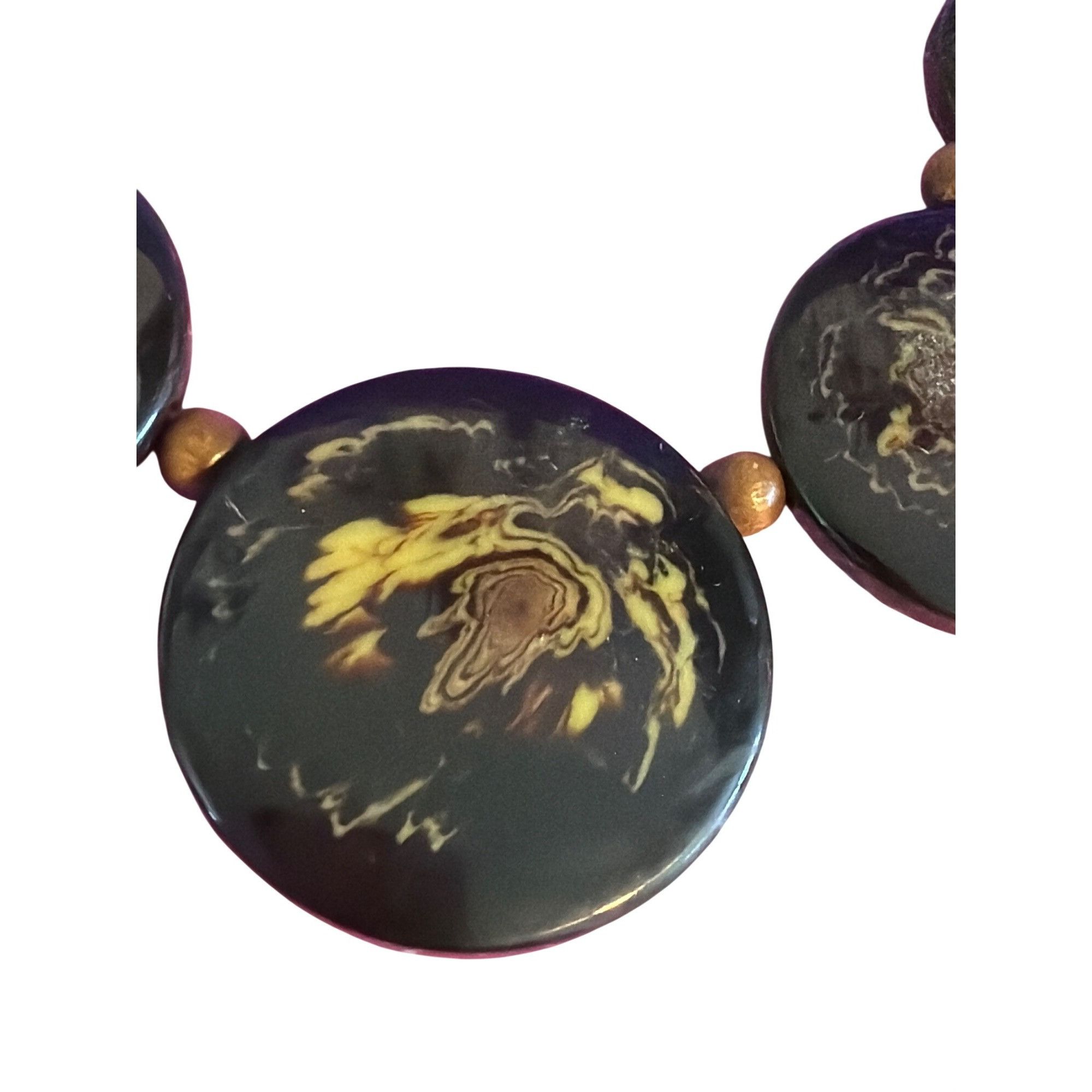 Other Vintage Wooden Bead Acrylic Disc Necklace Statement Screw Ba Size ONE SIZE - 2 Thumbnail
