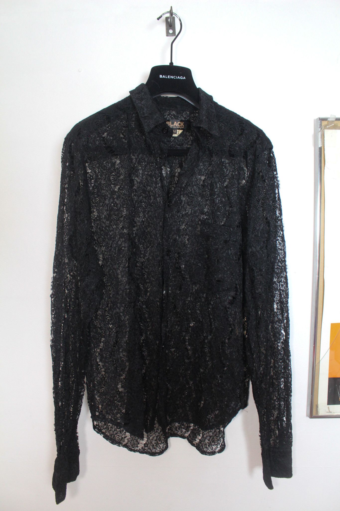Comme des Garcons Black AD 2015 Black Laced/Mesh Button Up Size M / US 6-8 / IT 42-44 - 1 Thumbnail