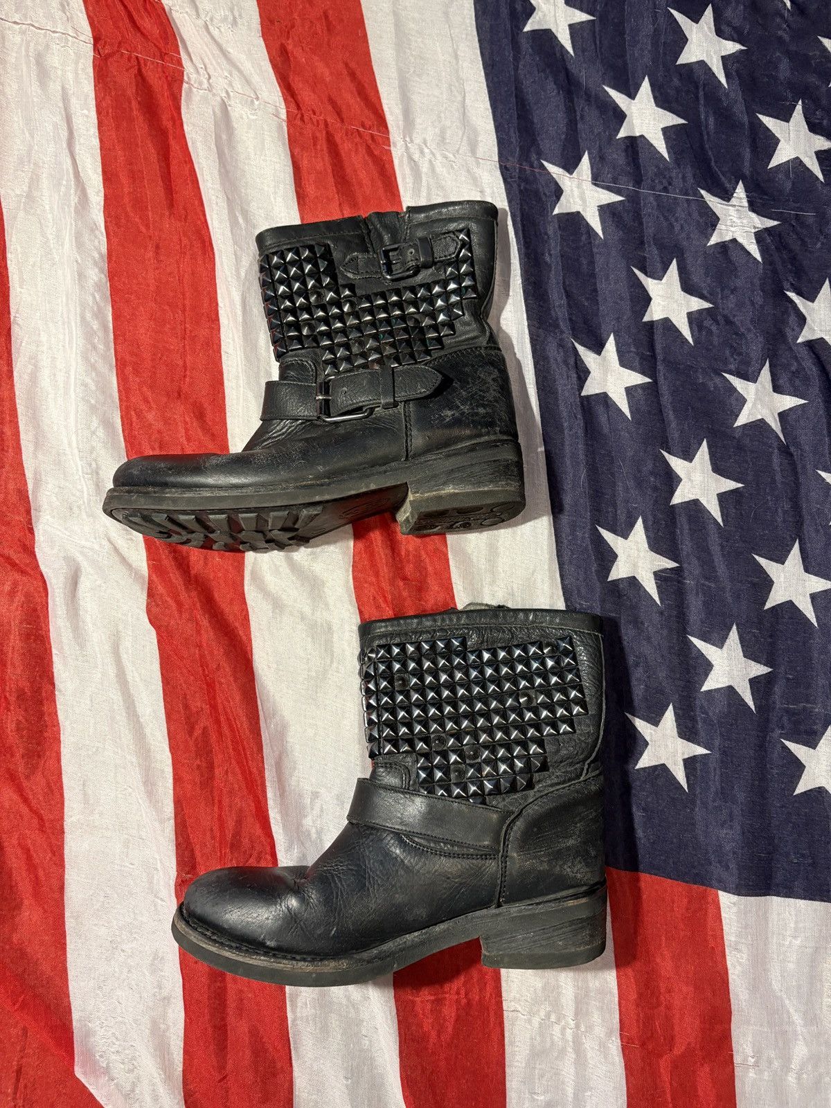 Balmain 🔥 ASH lether biker boots Y2K Size US 5.5 / EU 38 - 1 Thumbnail