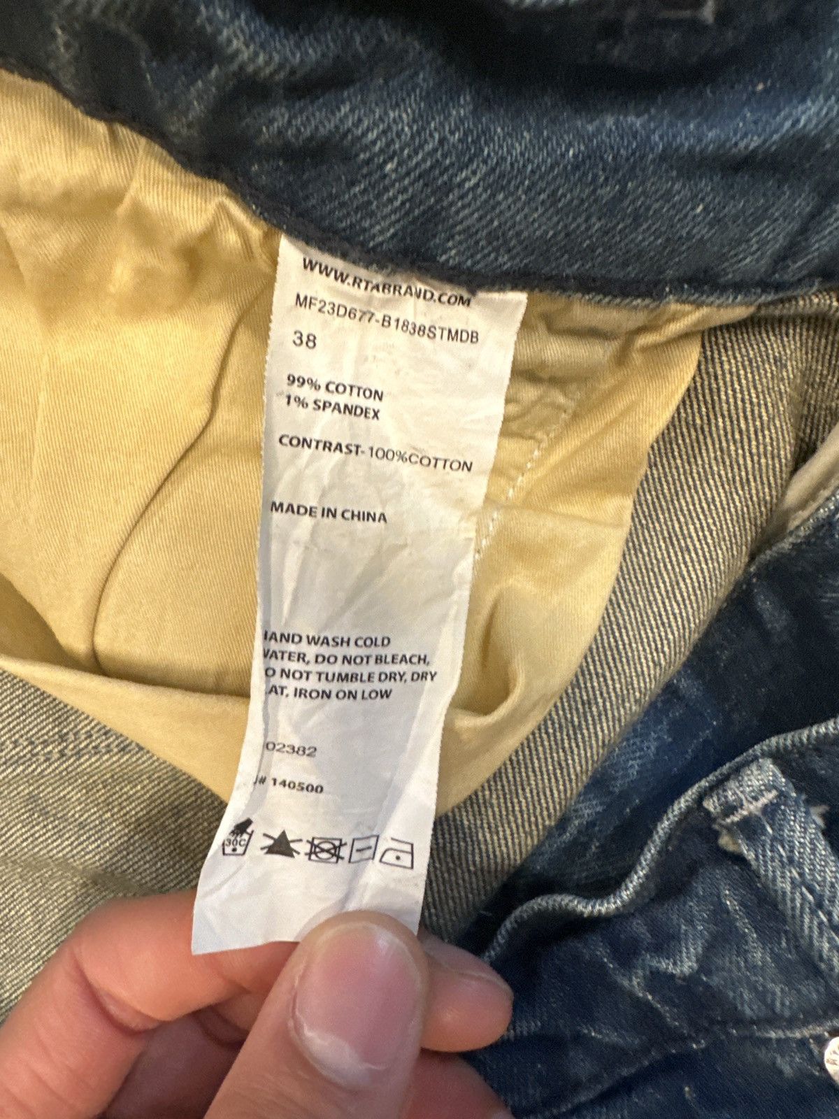 Rta RTA Small White Spell Dark Blue Washed Denim Jeans Size 38 Size US 38 / EU 54 - 5 Thumbnail