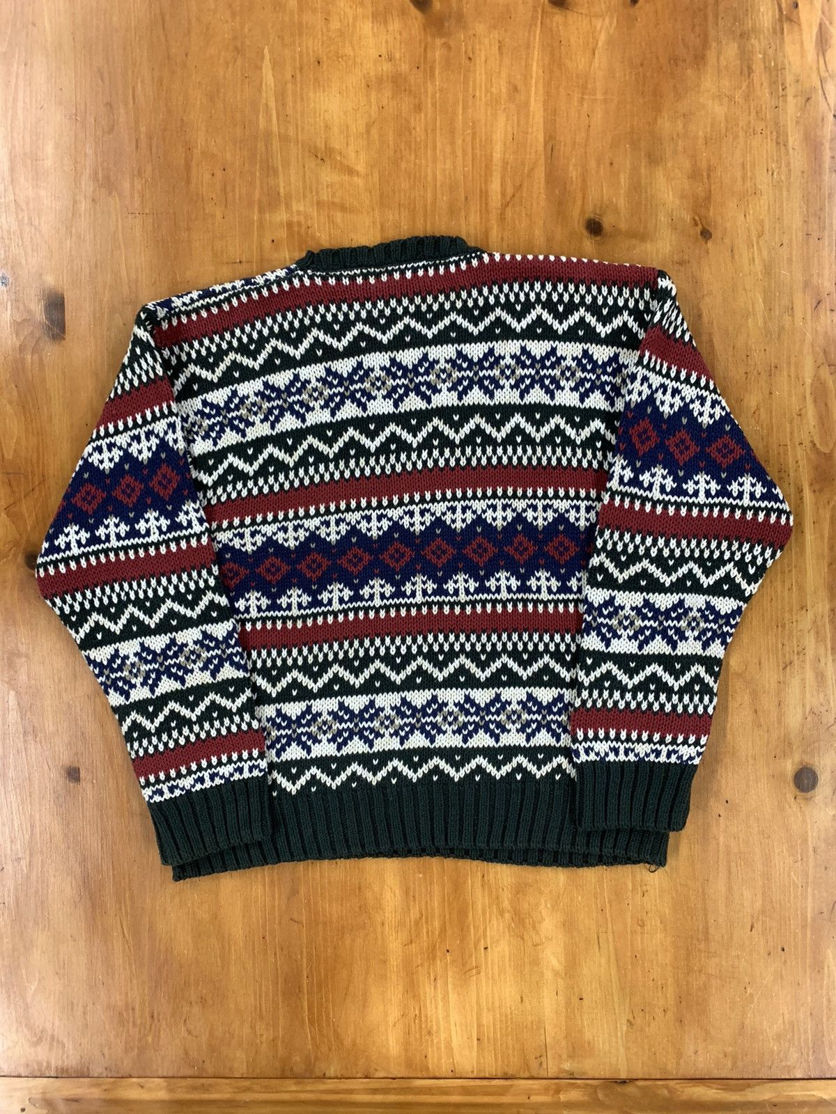 Vintage Vintage Ramie Striped Snowflake Knit Sweater Size US L / EU 52-54 / 3 - 1 Thumbnail