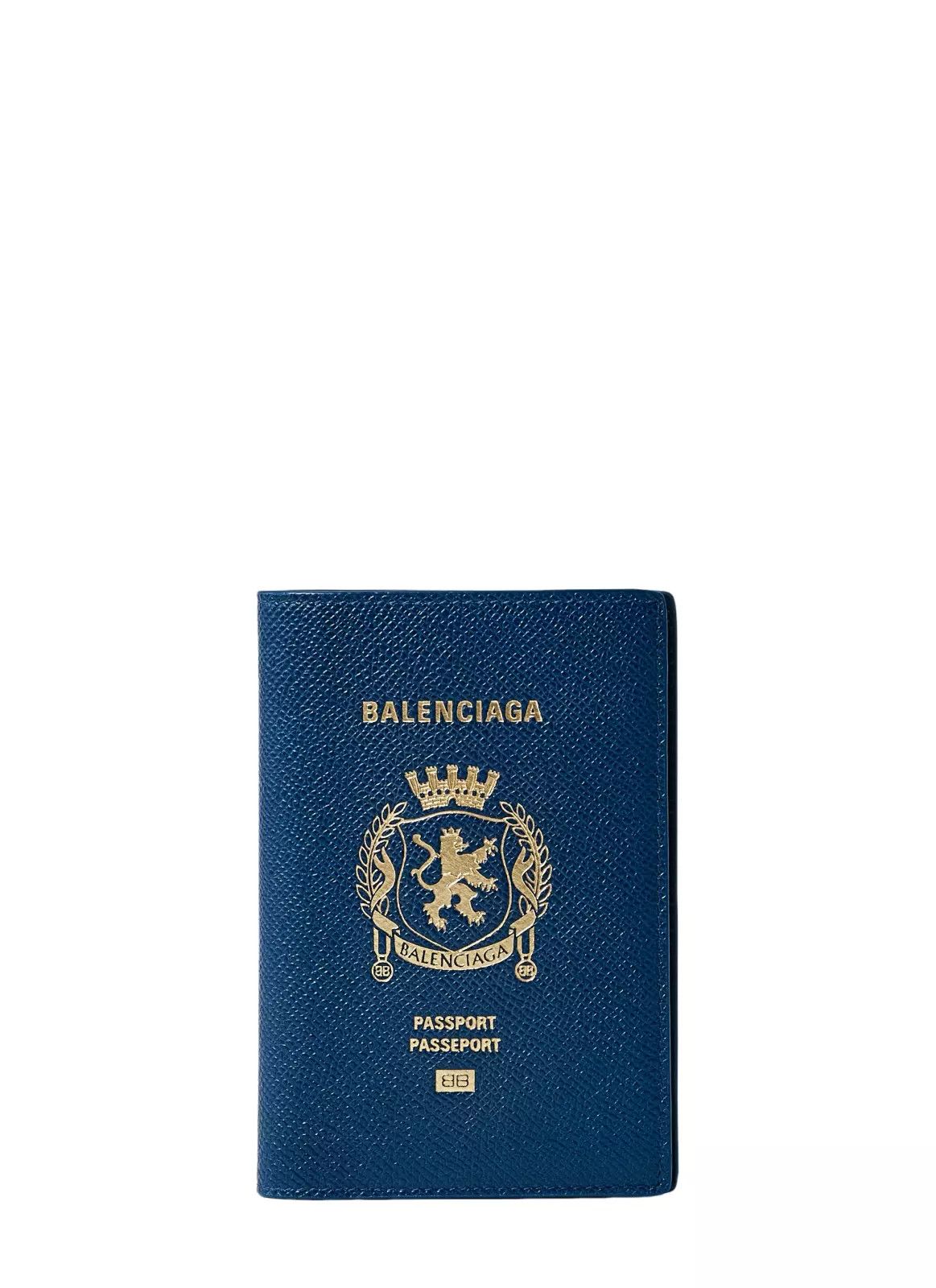 BALENCIAGA $475 Blue Men's Passport Wallet New & Authentic