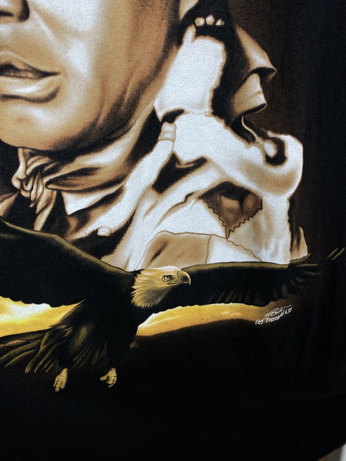 Vintage 🦅Vintage 90s T-Shirt Tronseal Ltd Indian America Eagle Tee🦅 Size US XXL / EU 58 / 5 - 6 Thumbnail