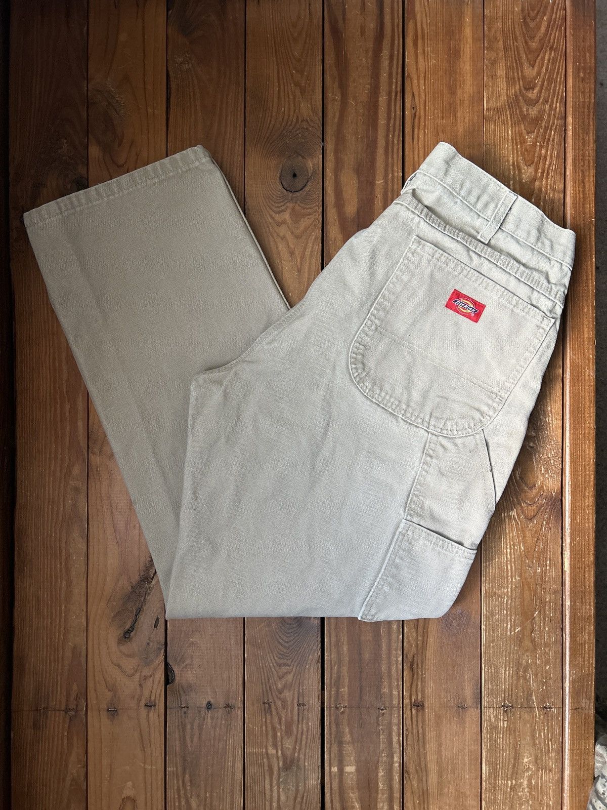 Dickies × Vintage Vintage 90s Dickies Tan Canvas Carpenter Work Pants Size US 34 / EU 50 - 1 Thumbnail