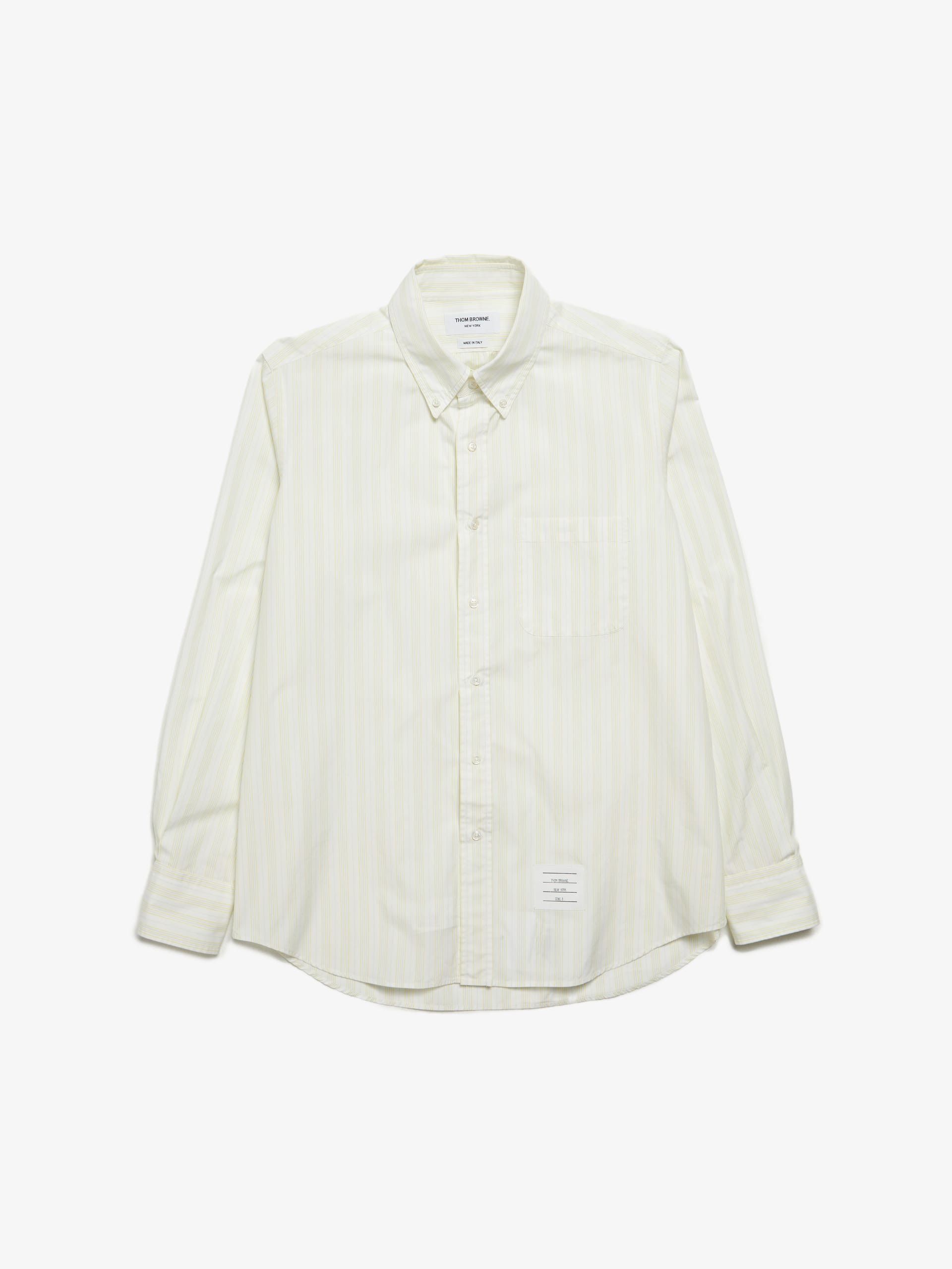 Thom Browne Yellow White Striped Shirt Size US L / EU 52-54 / 3 - 1 Thumbnail
