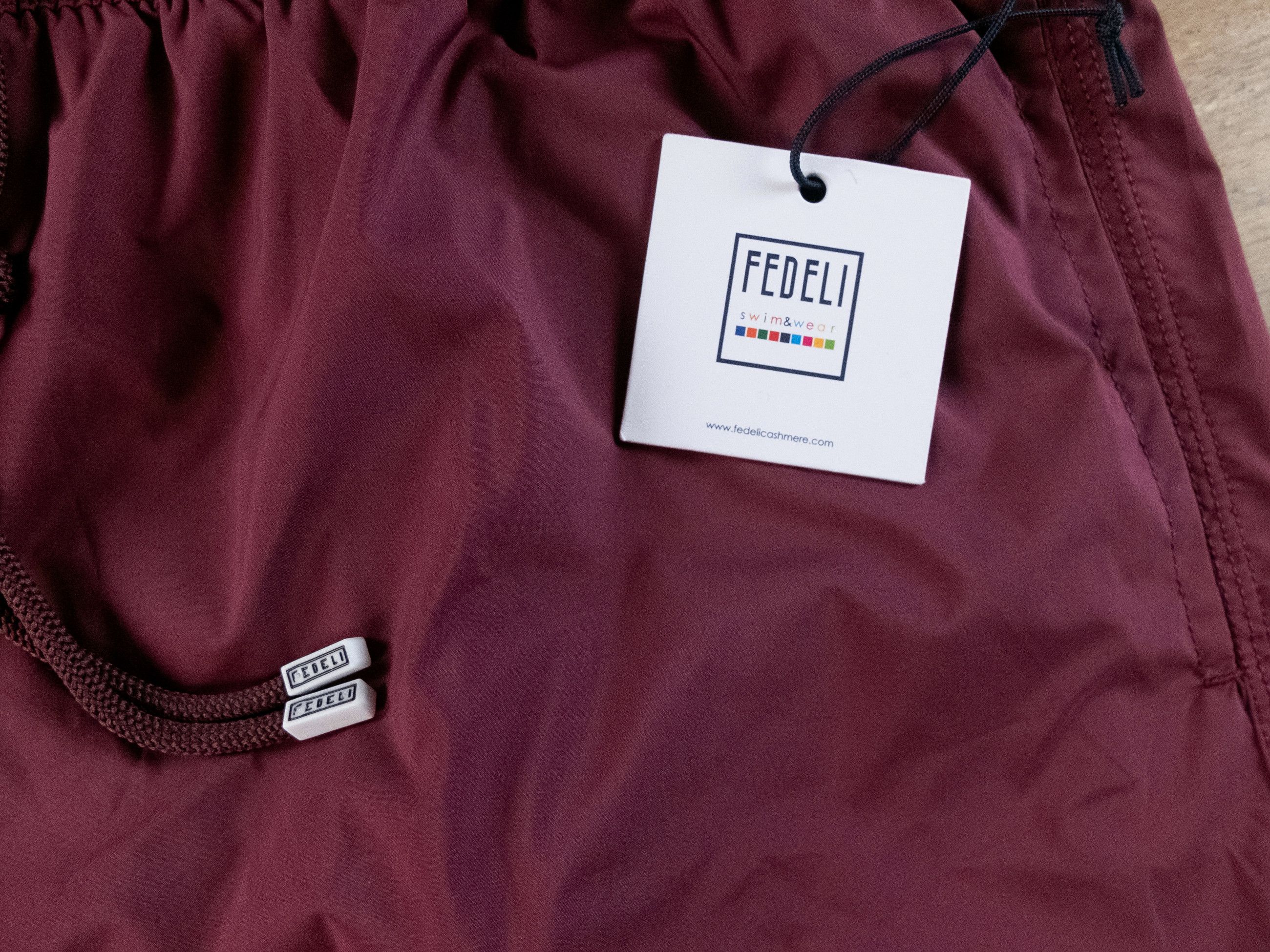 FEDELI solid burgundy swim shorts XXL authentic Italy