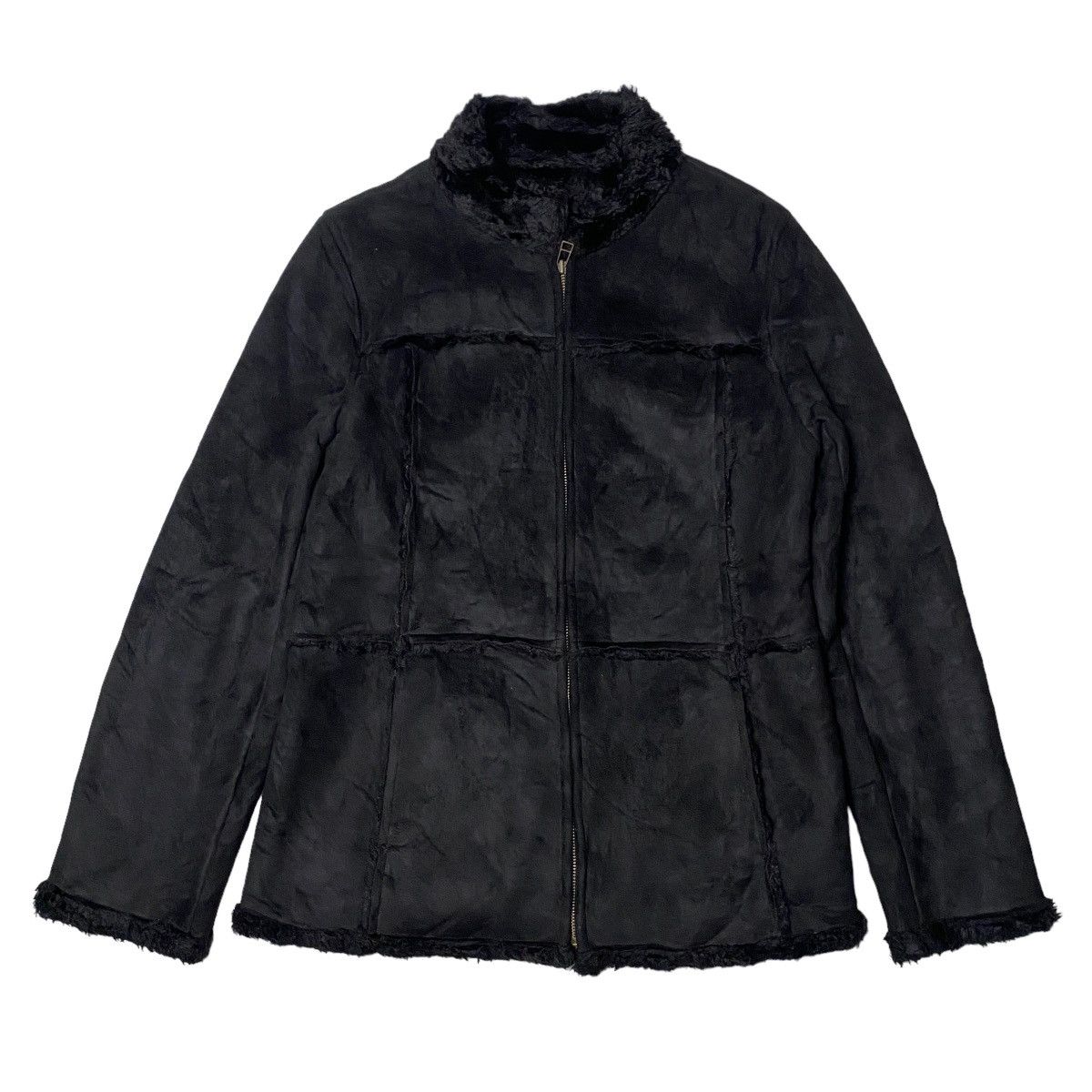 00s PPFM fake fur nylon jacket y2k