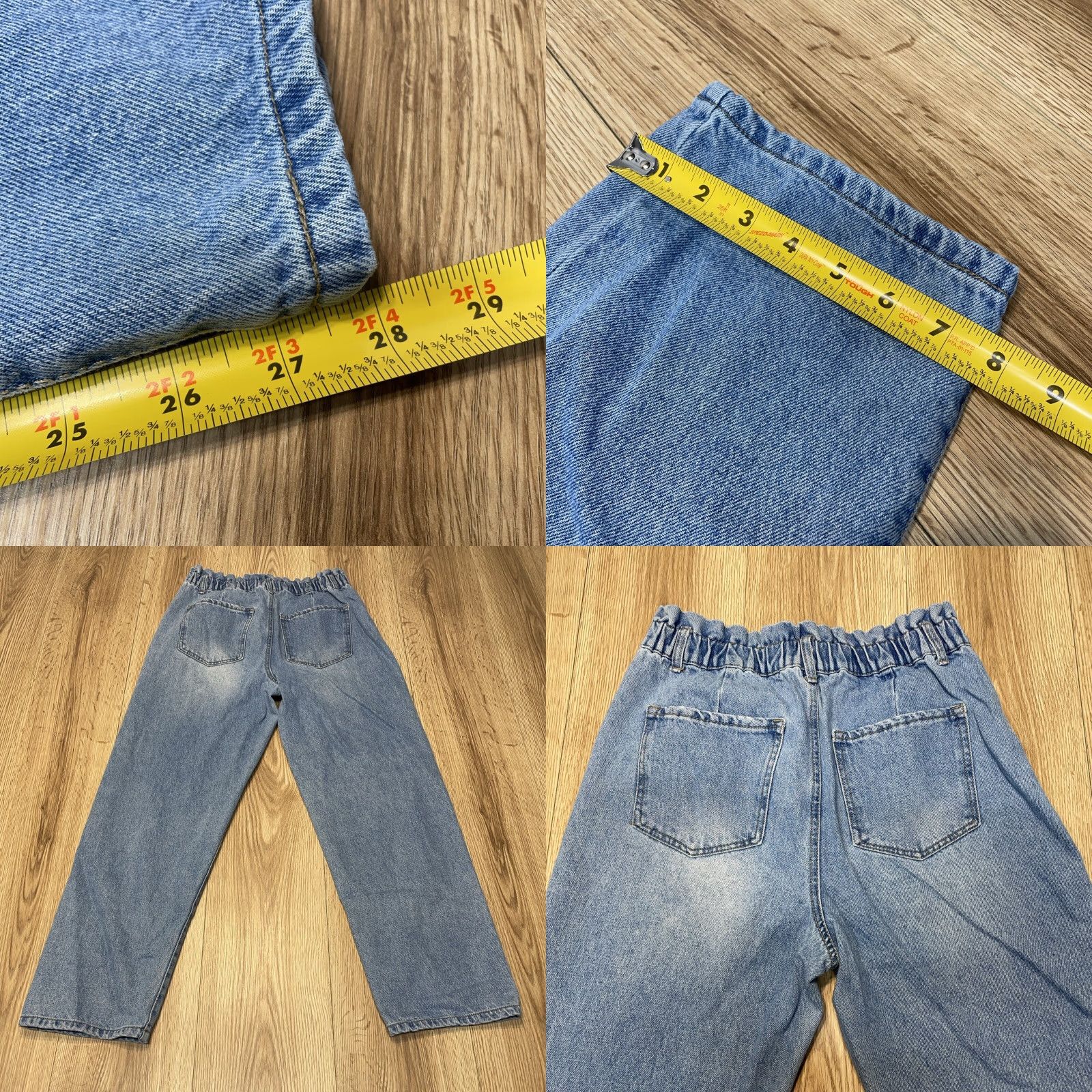 Forever 21 VINTAGE Forever 21 Blue Paperbag Waist High Rise Cotton Jeans Womens Large Elastic Waist Size 36" / US 14 / IT 50 - 8 Thumbnail
