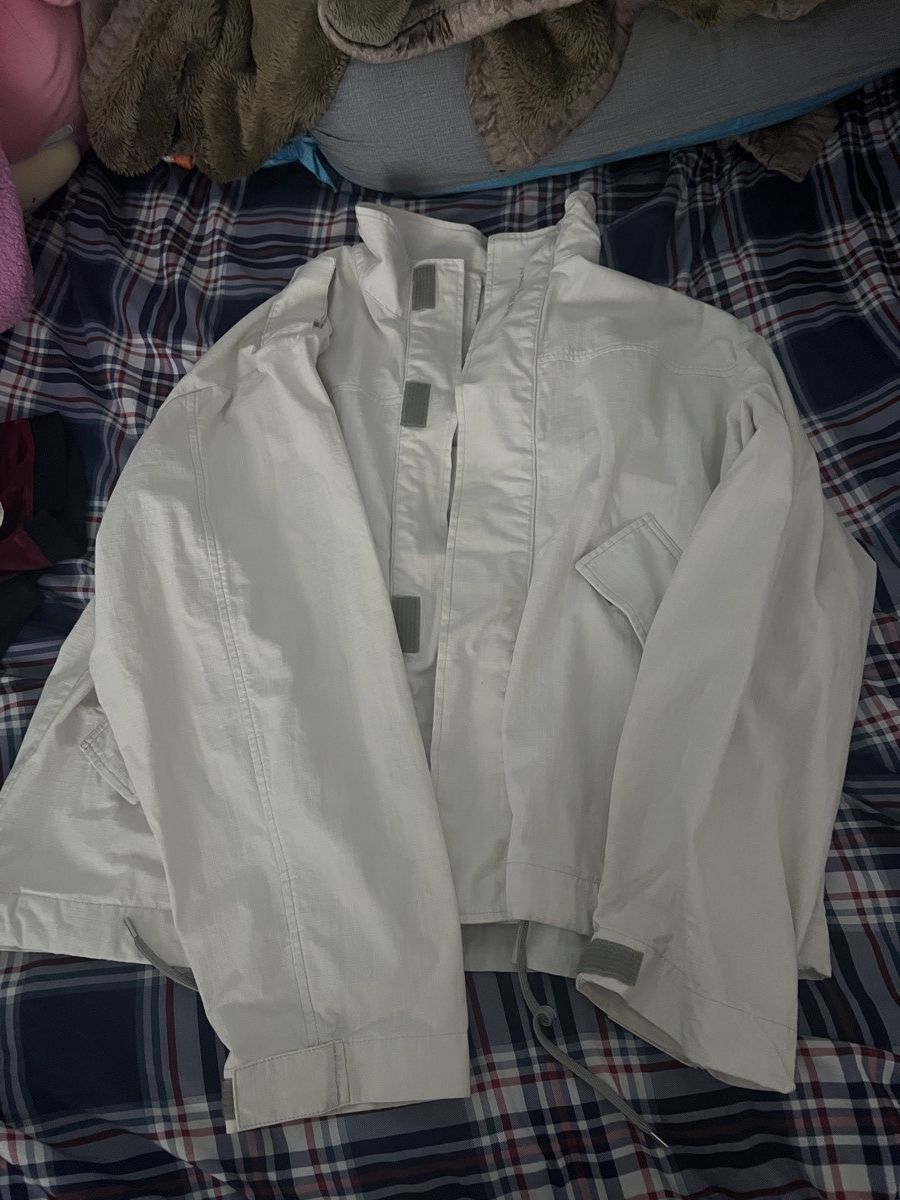 Acne Studios Acne Studios White Funnel Neck Jacket Size US L / EU 52-54 / 3 - 1 Thumbnail
