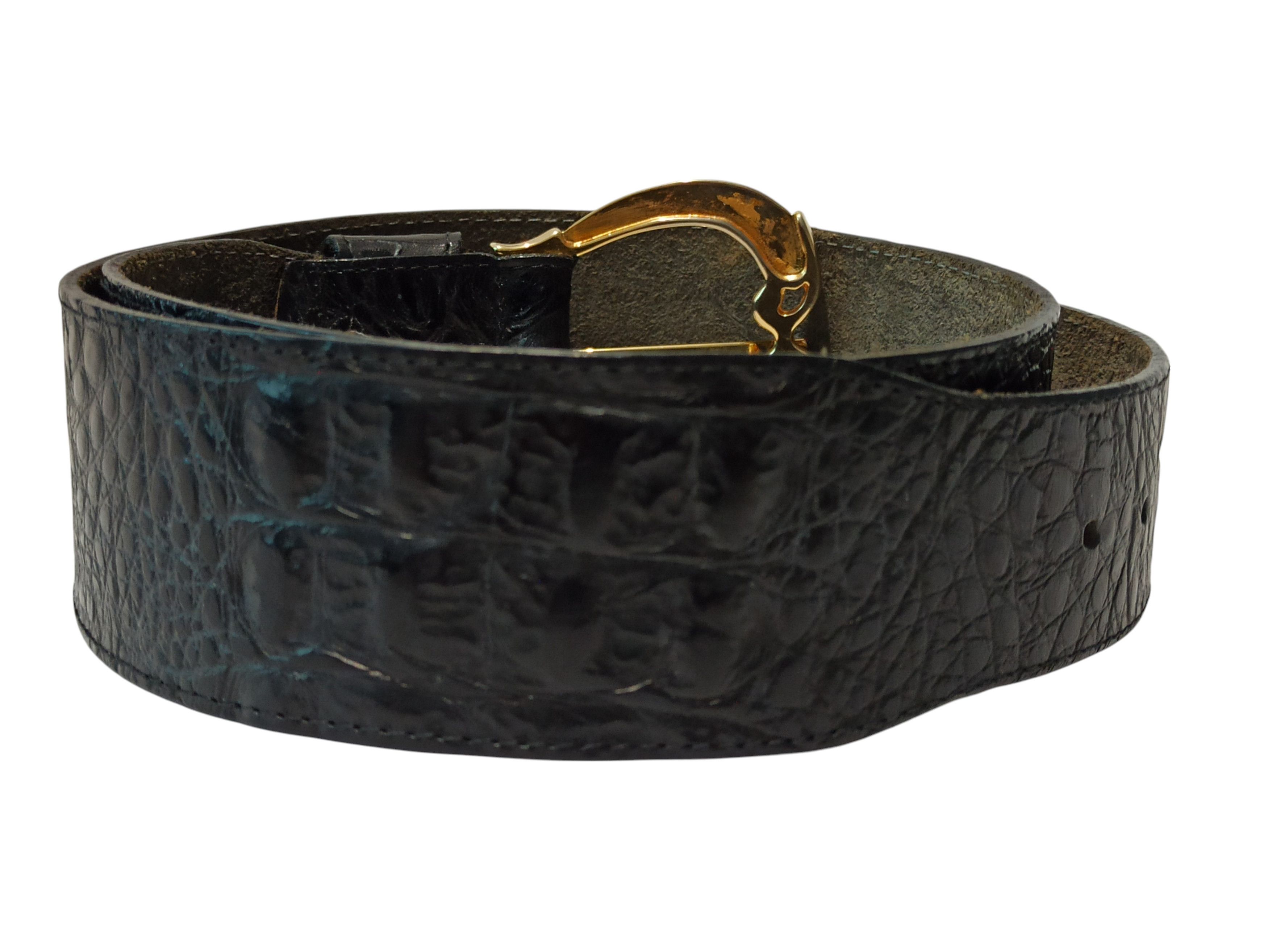 Vintage Vero Vitello Rare Croc-Embossed Leather Belt Size ONE SIZE - 4 Thumbnail