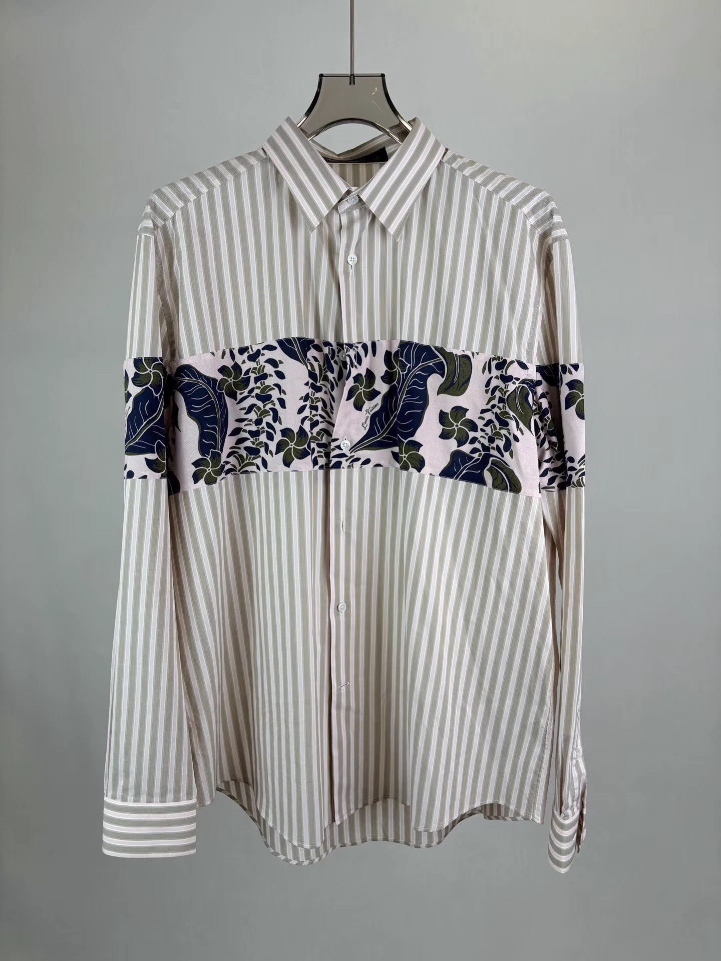 Louis Vuitton Striped Long Sleeve Shirt with Floral Panel Size US XXL / EU 58 / 5 - 1 Thumbnail
