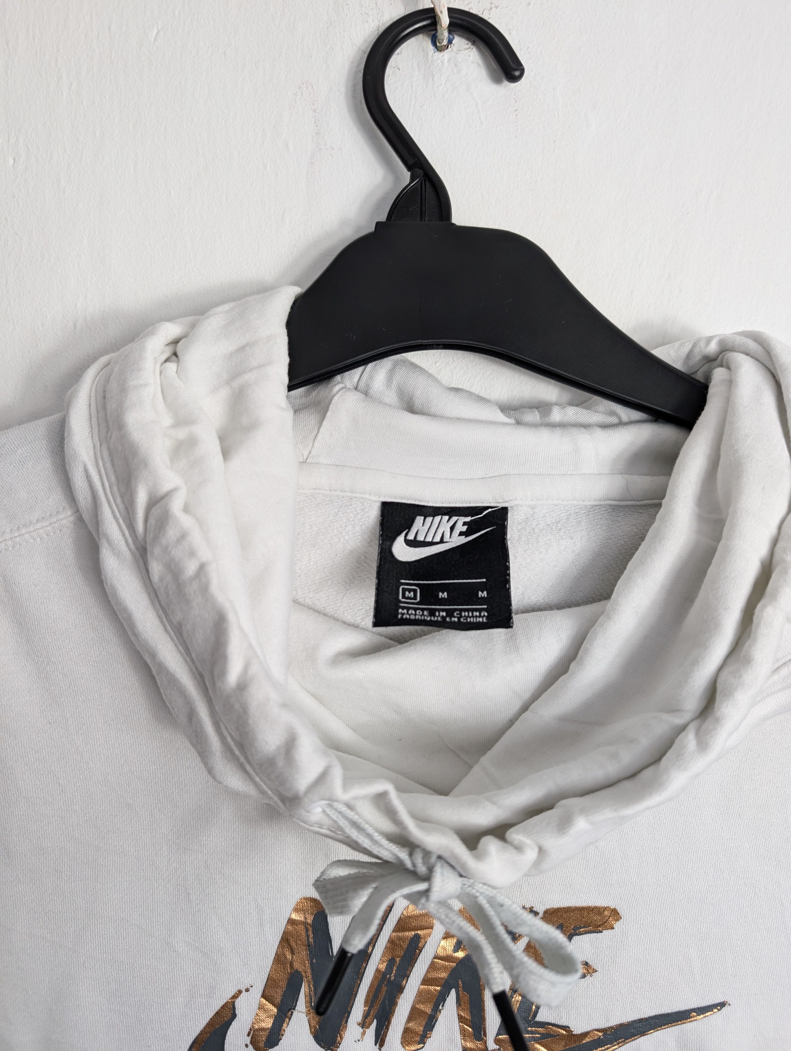 Nike Nike Sportswear White Gold Logo Hoodie Retro Y2K Size M / US 6-8 / IT 42-44 - 3 Thumbnail