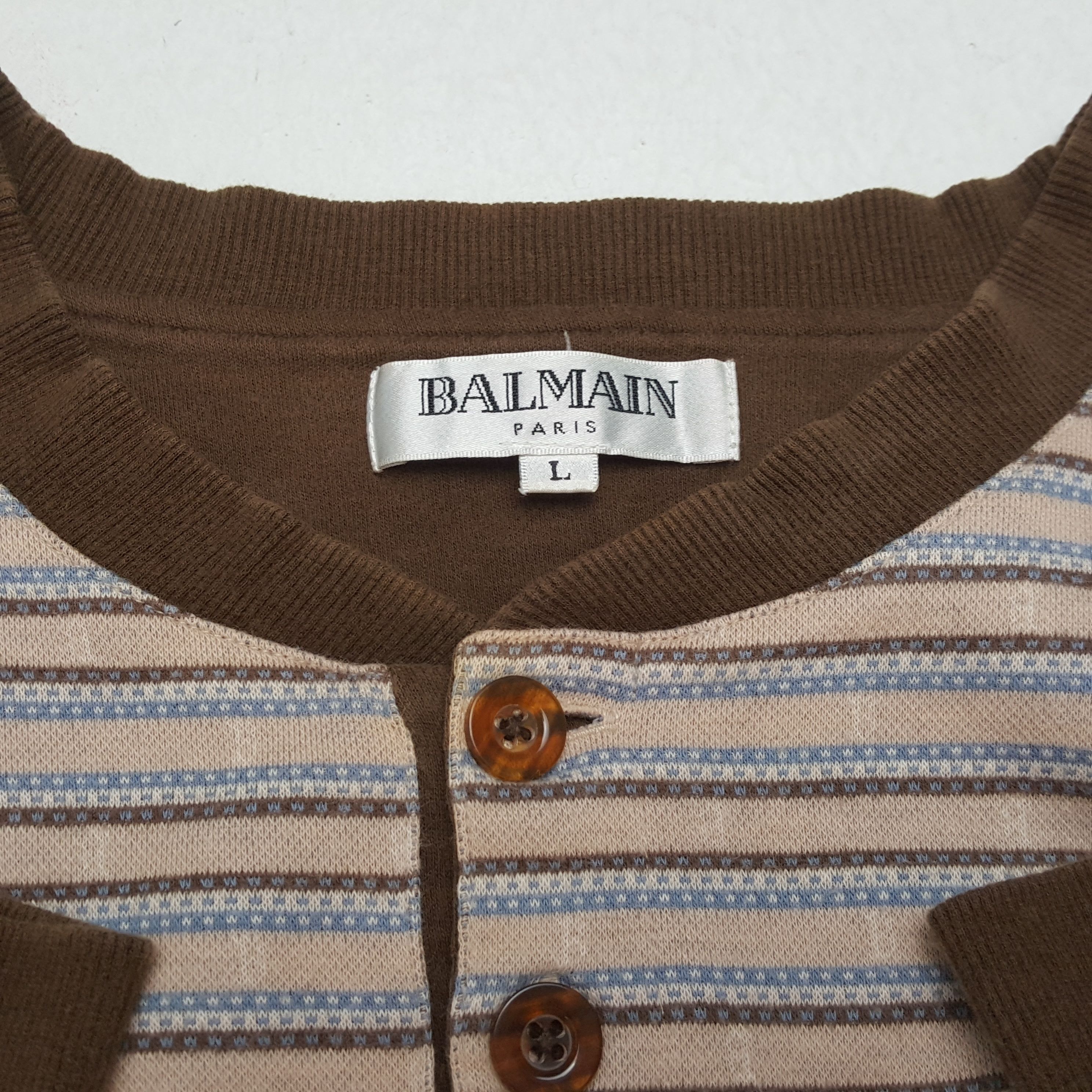 Balmain × Vintage BALMAIN PARIS Fashion Style Stripes Design Sweatshirt Size US M / EU 48-50 / 2 - 9 Thumbnail