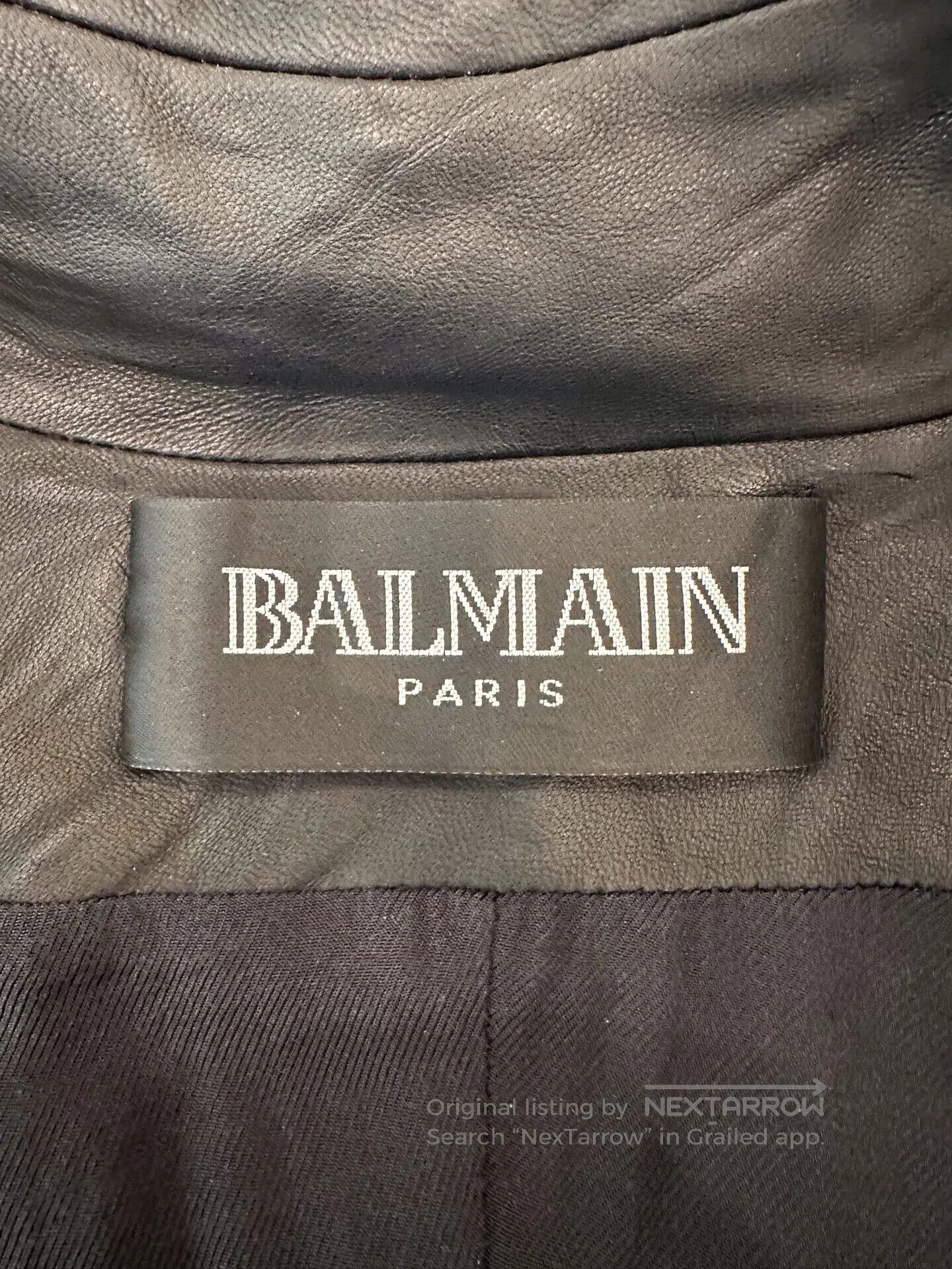 Balmain Balmain Baroque Shield Logo Leather Jacket. Size S / US 4 / IT 40 - 5 Thumbnail