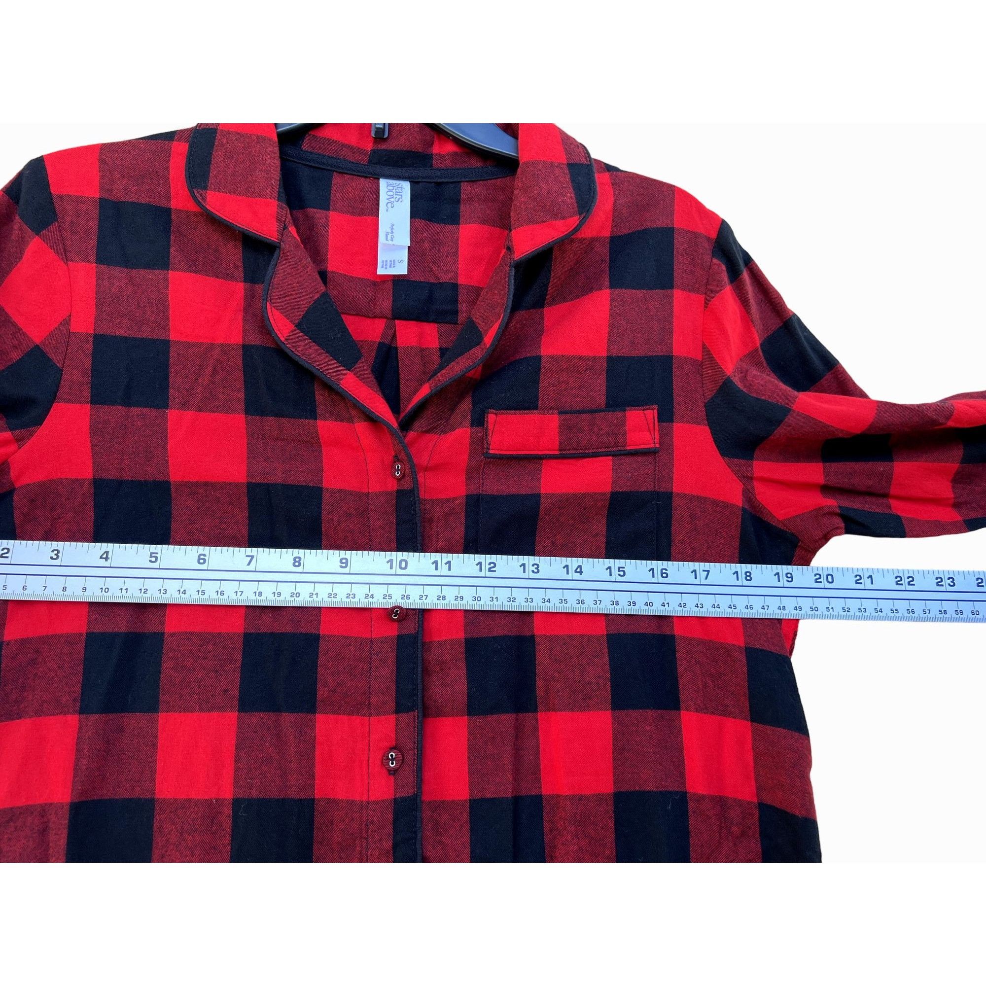 Other Stars Above - Women's Red Flannel Pajama Top - Small Size ONE SIZE - 3 Thumbnail
