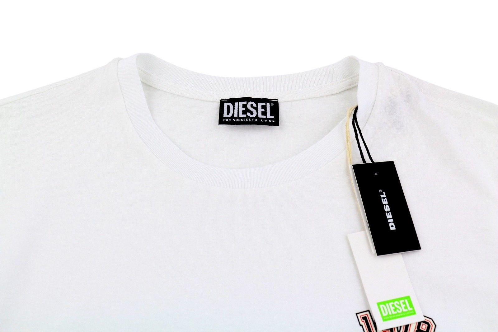 Diesel T-DIEGOS-LS-K27 M White Cotton Tricot T-Shirt 40988 Size US M / EU 48-50 / 2 - 4 Thumbnail