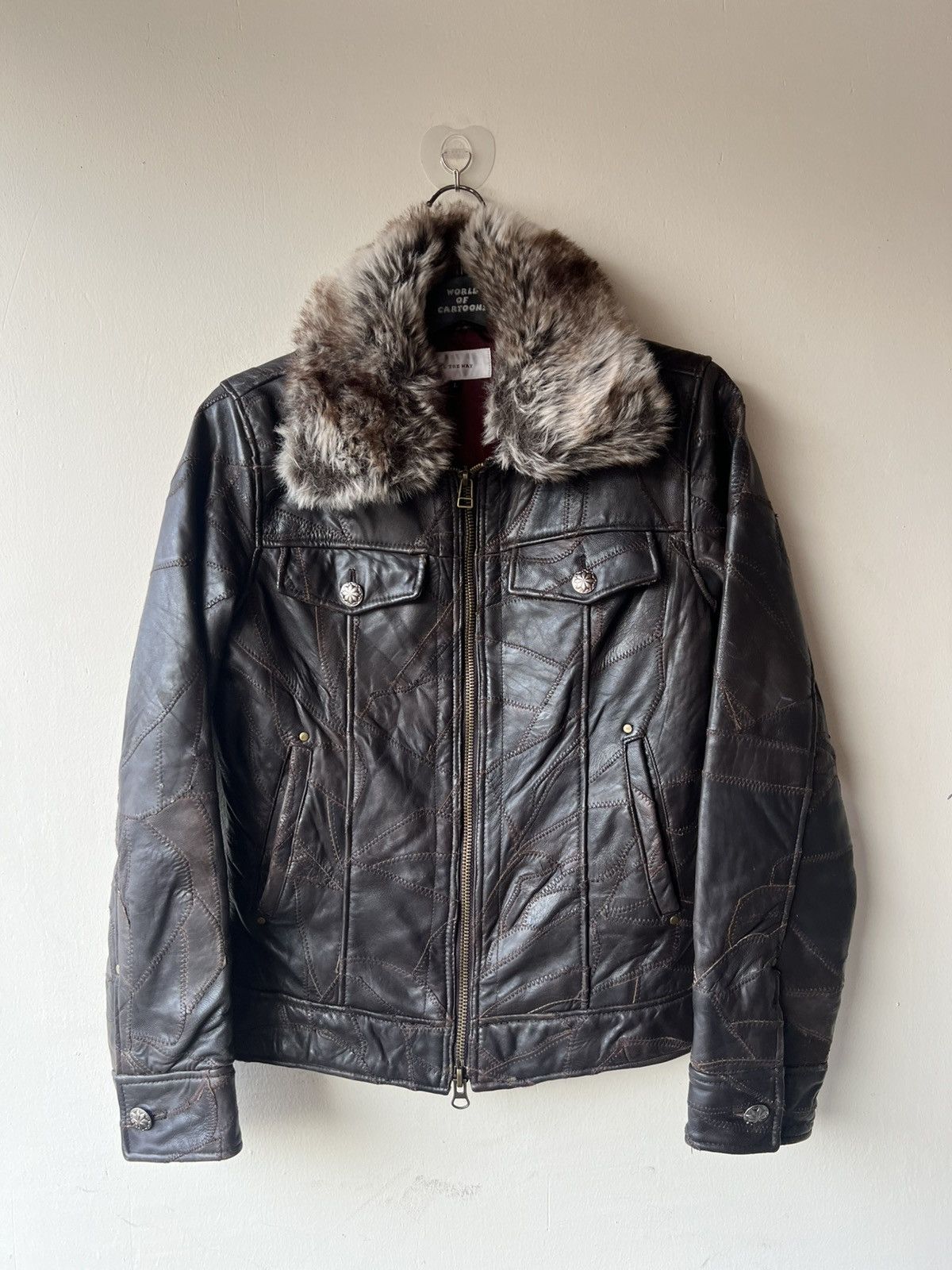If Six Was Nine Faux Fur Patchwork Sheepskin Leather Jacket All The Way Size US S / EU 44-46 / 1 - 1 Thumbnail