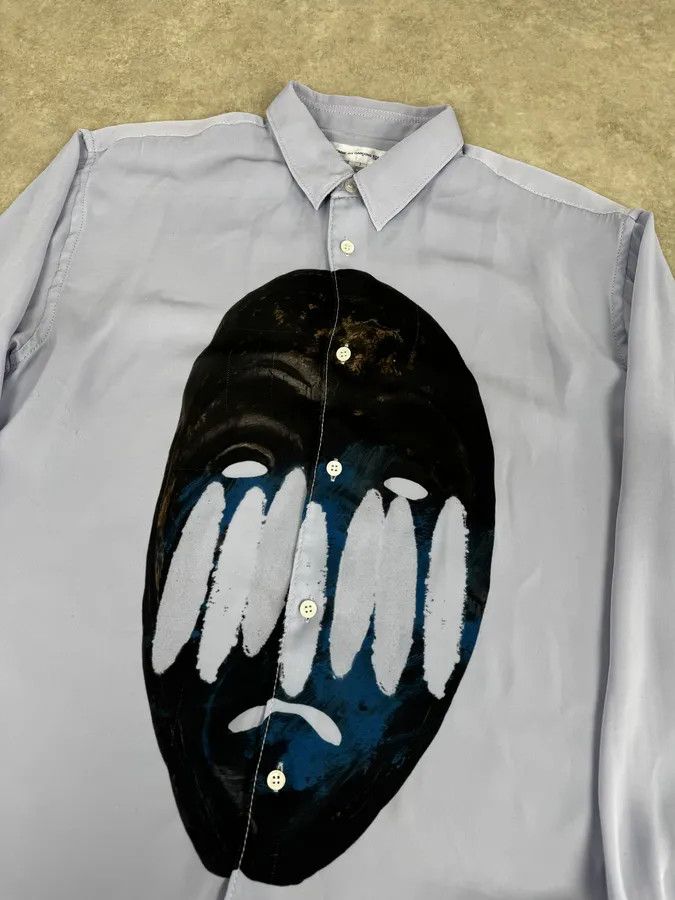 Comme des Garcons Comme des Garçons Shirt Blue Abstract Face Shirt Size US L / EU 52-54 / 3 - 5 Thumbnail