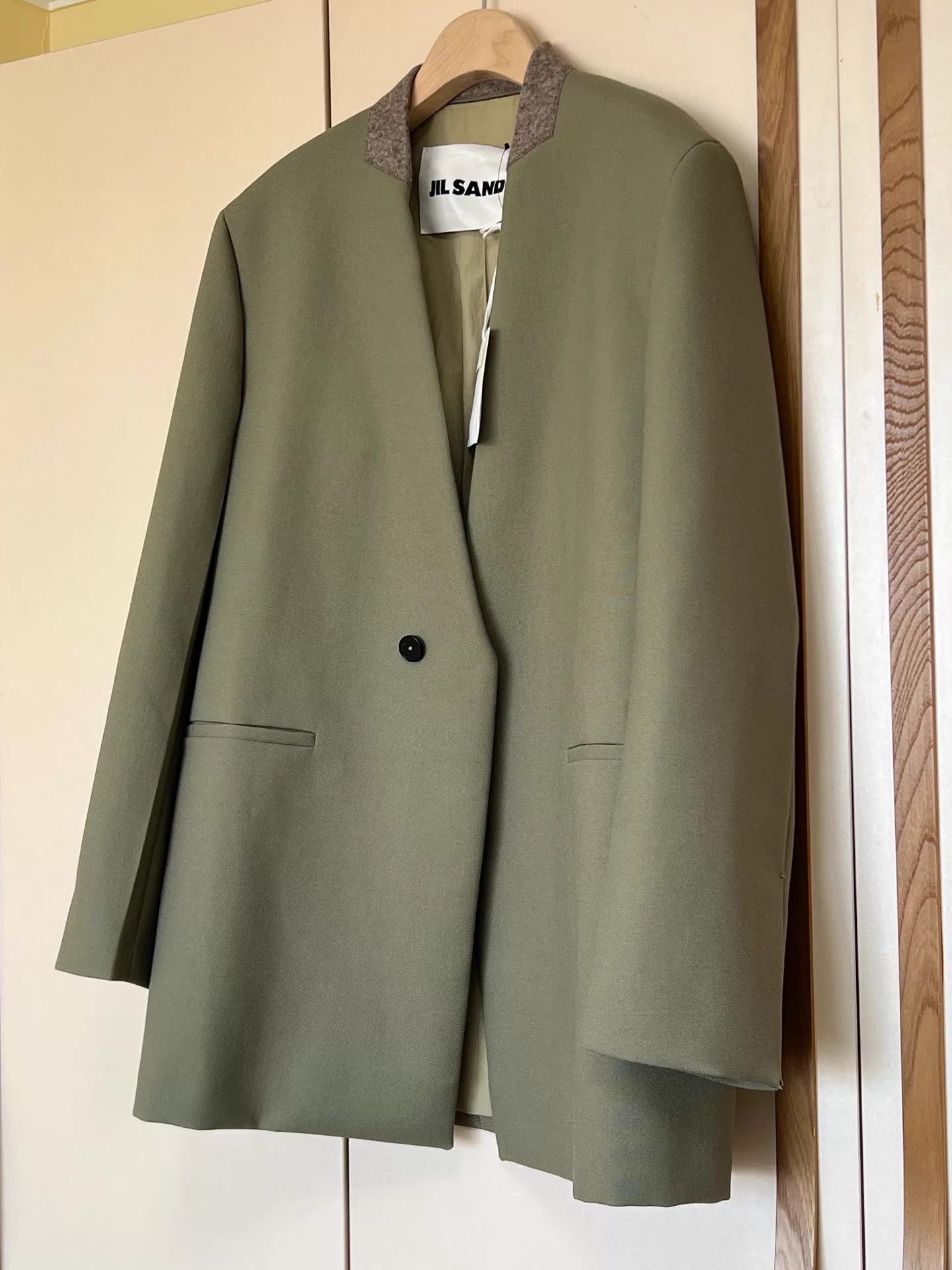 Jil Sander Jil Sander Men's Collarless Blazer Avocado Green 48 Size US M / EU 48-50 / 2 - 1 Thumbnail