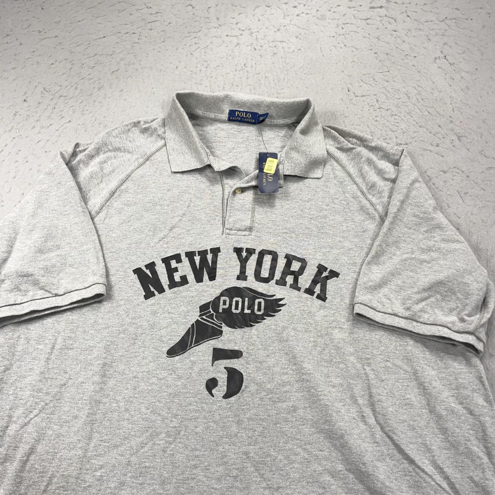 Polo Ralph Lauren Polo Ralph Lauren Polo Shirt Mens 2XLT Gray NWT Polo Shirt Mens 2XLT Gray New York P Wing Foot New York NWT Size US XXL / EU 58 / 5 - 3 Thumbnail