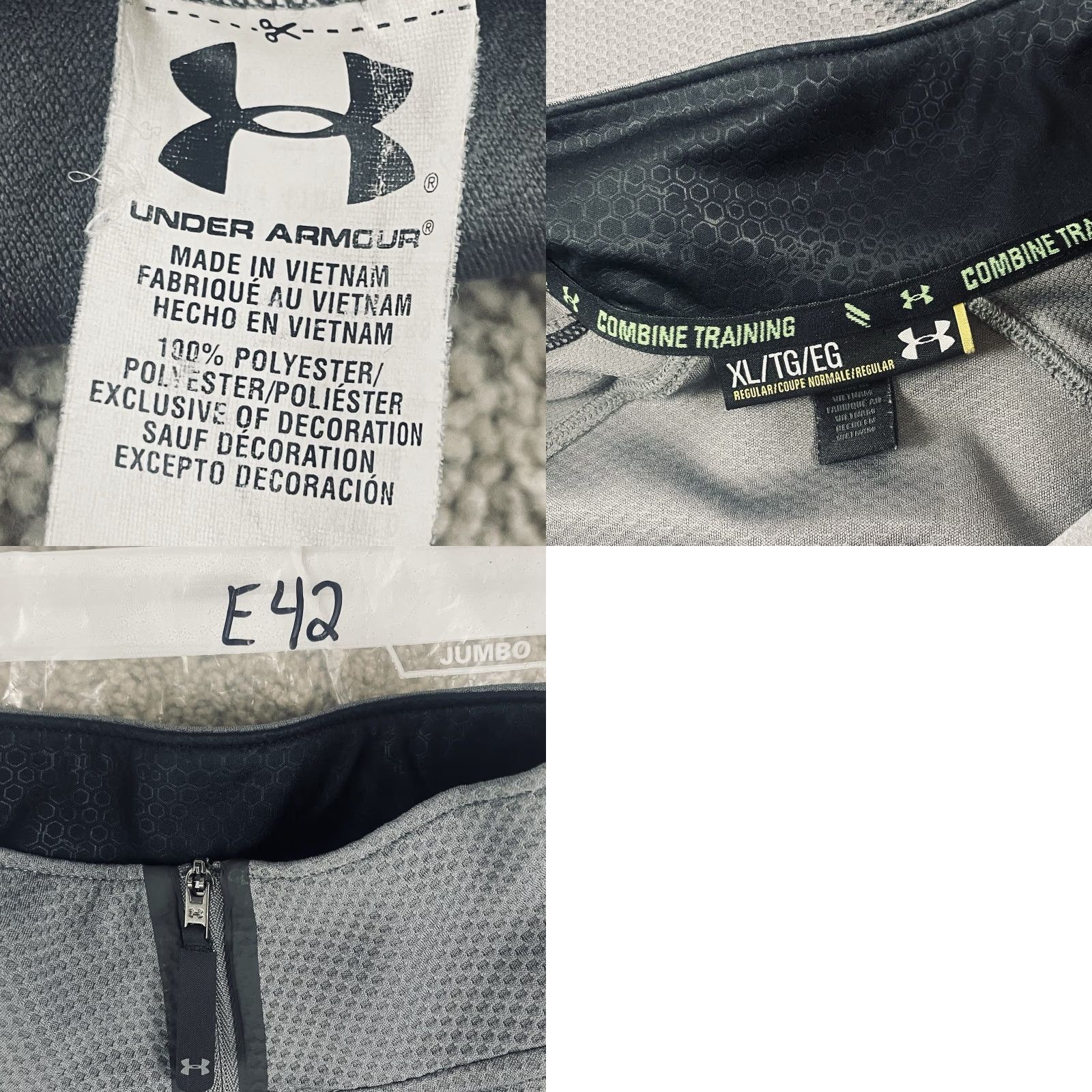 Under Armour Under Armour Pullover Mens XL Gray Combine Training 1/4 Zip Jersey Moisture Wicking Slim Fit Long Sleeve Gym 1/4 Zip E42 Size US XL / EU 56 / 4 - 9 Thumbnail