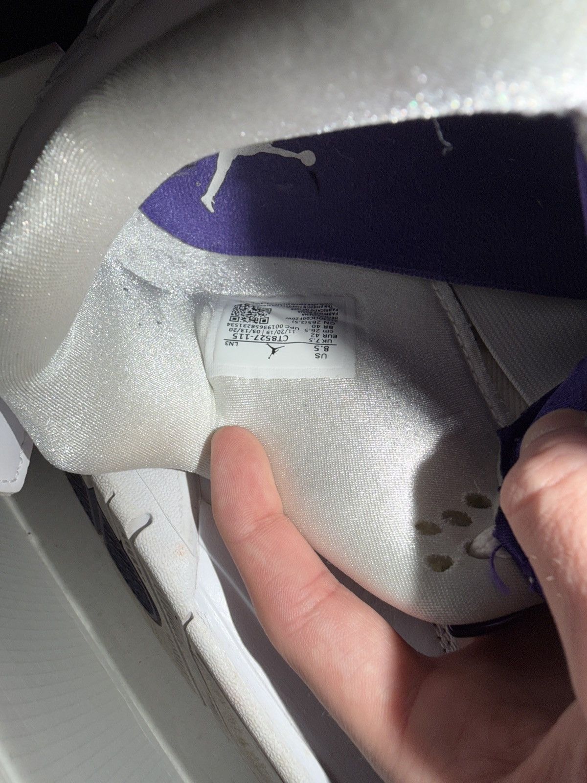 Jordan Brand AIR JORDAN 4 RETRO METALLIC PURPLE SIZE 8.5 Size US 8.5 / EU 41-42 - 7 Thumbnail