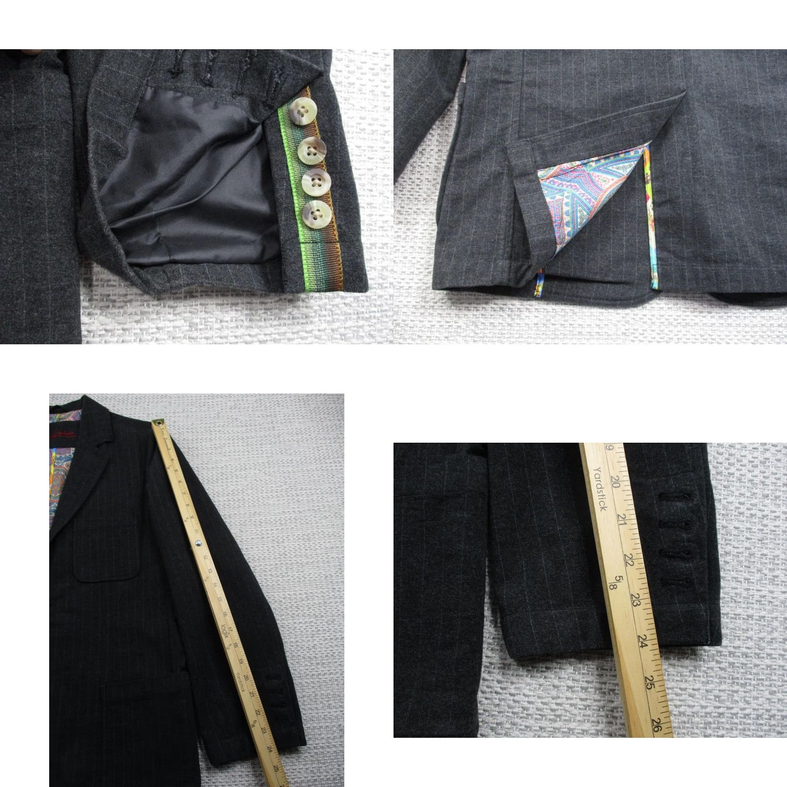 Robert Graham Robert Graham Blazer Mens Large Pinstripe Wool Blend Sport Coat Jacket Lined Size 42R - 8 Thumbnail