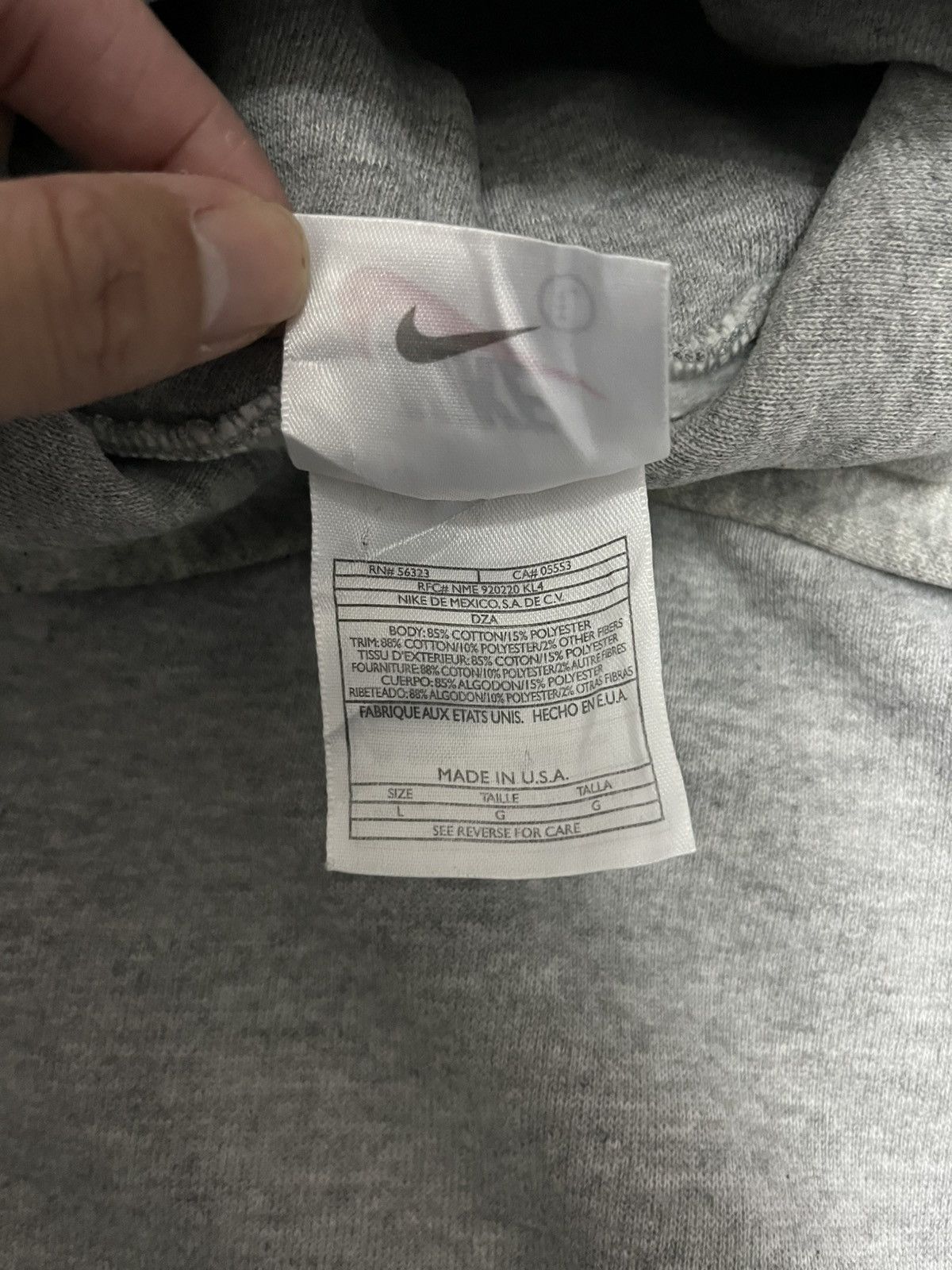 Nike 🔥Vtg 90s Nike Centre Swoosh Hoodie Grey Size US L / EU 52-54 / 3 - 6 Thumbnail