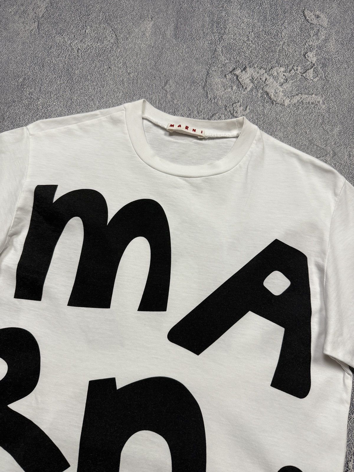 Marni MARNI Big Overlogo Crazy White Tee Size US S / EU 44-46 / 1 - 3 Thumbnail