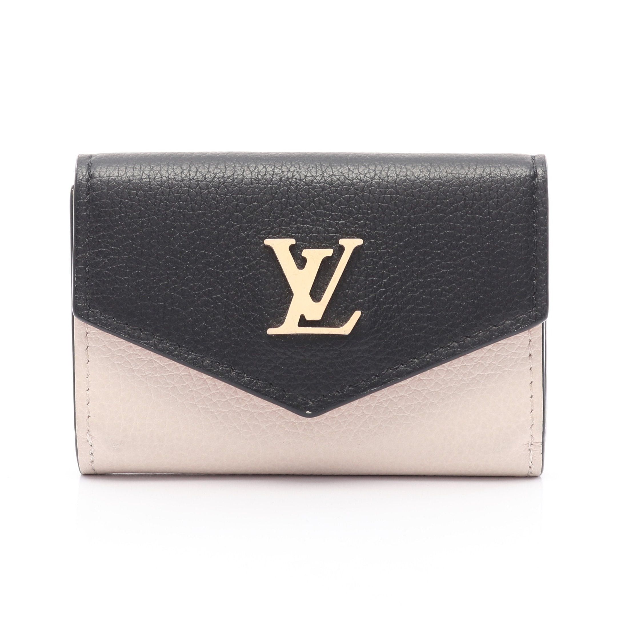 Louis Vuitton Louis Vuitton Portefeuil Lock Mini Noir Claim Rose Trifold Wallet Compact Leather Black Light Beige Pink Size ONE SIZE - 1 Thumbnail