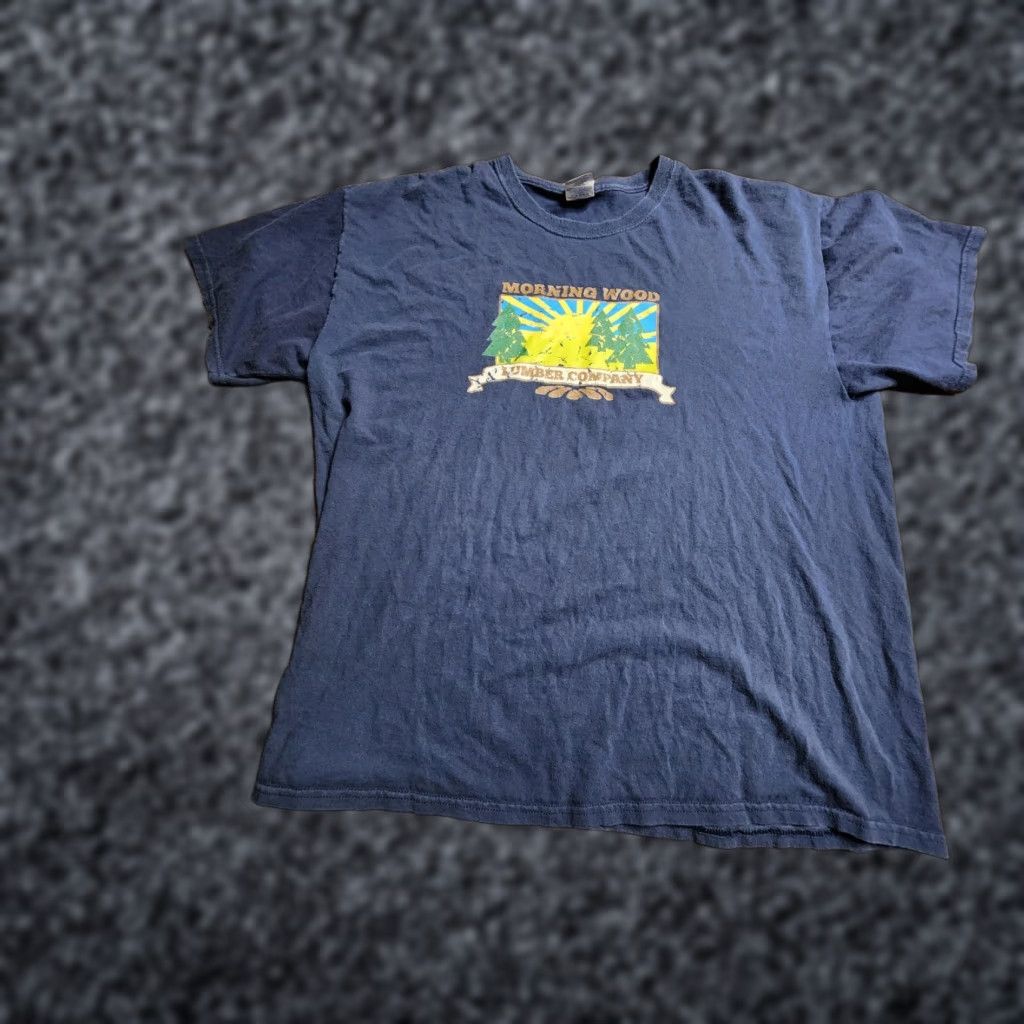 Gildan VINTAGE Morningwood Lumber Company T Shirt Mens XL Blue 100% Cotton Graphic Tee Funny Crew Neck Short Sleeve Gildan Size US XL / EU 56 / 4 - 1 Thumbnail