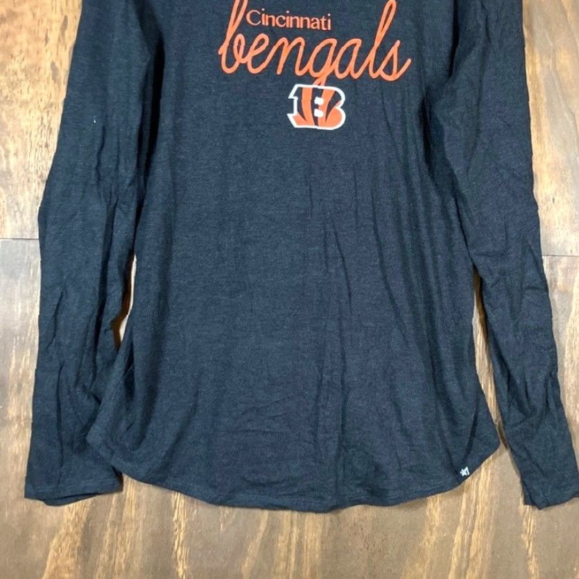 47 VINTAGE 47 Womens Shirt NFL Cincinnati Bengals Hooded XL Charcoal Grey Football Casual Womens Sportwear Pullover Long Sleeve T-Shirt Size XL / US 12-14 / IT 48-50 - 3 Thumbnail