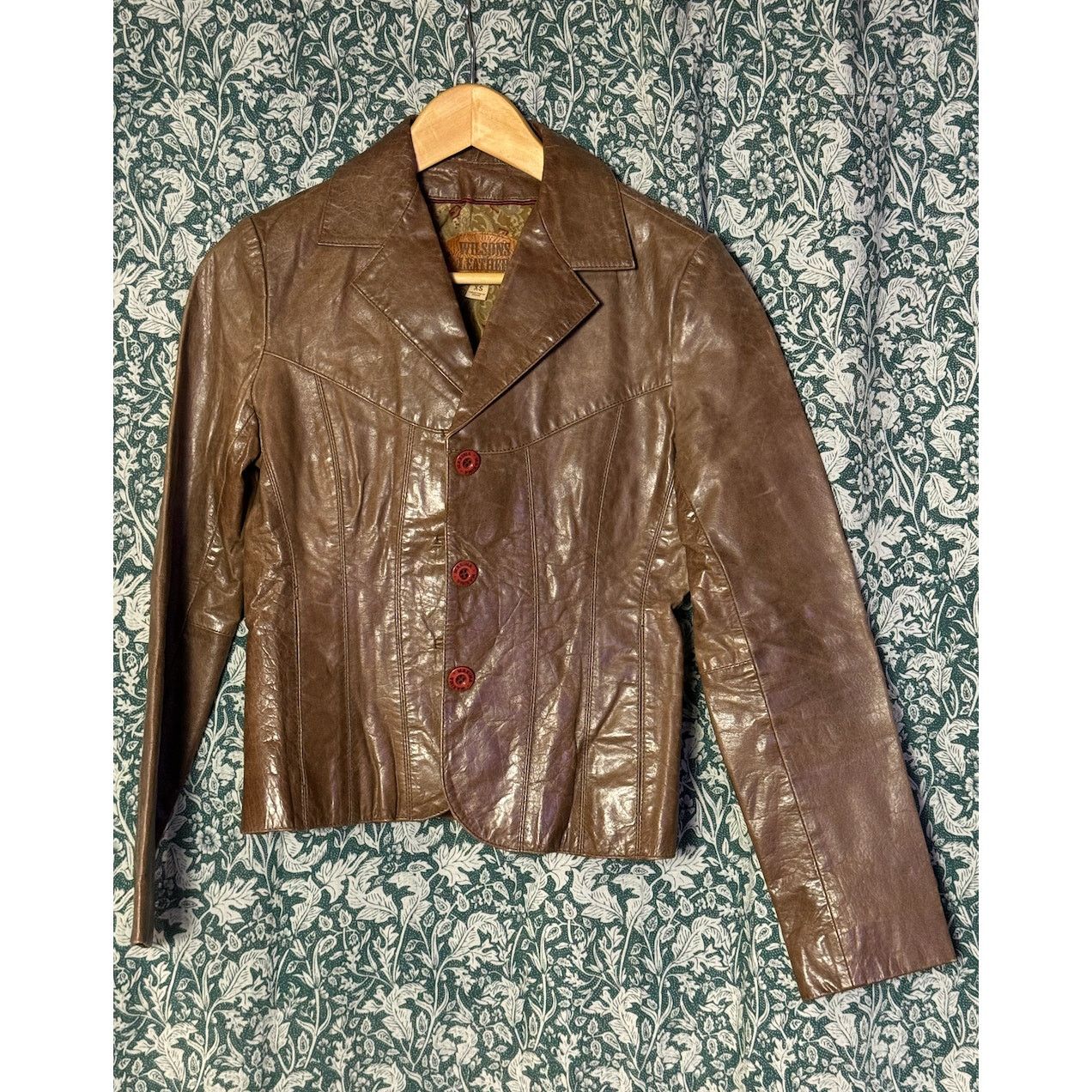 Wilsons Leather Vintage Brown Wilsons 100% Leather Maxima Fitted 90s Y2K 70s Size XS / US 0-2 / IT 36-38 - 5 Thumbnail