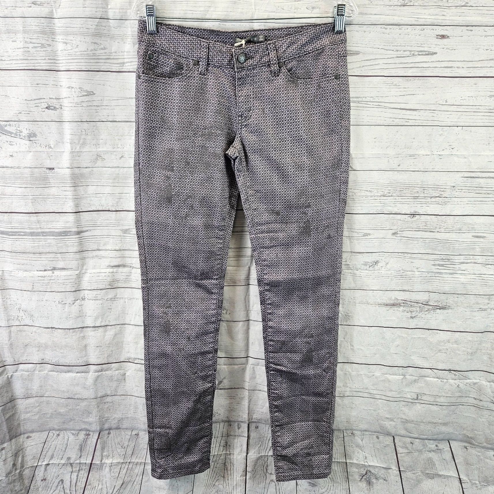 Prana prAna Womens Kara Jeans Skinny Low Rise 6 Purple Gray Multicolor Cotton 31.5 in Inseam Womens Girls Mens Size 28" / US 6 / IT 42 - 2 Thumbnail