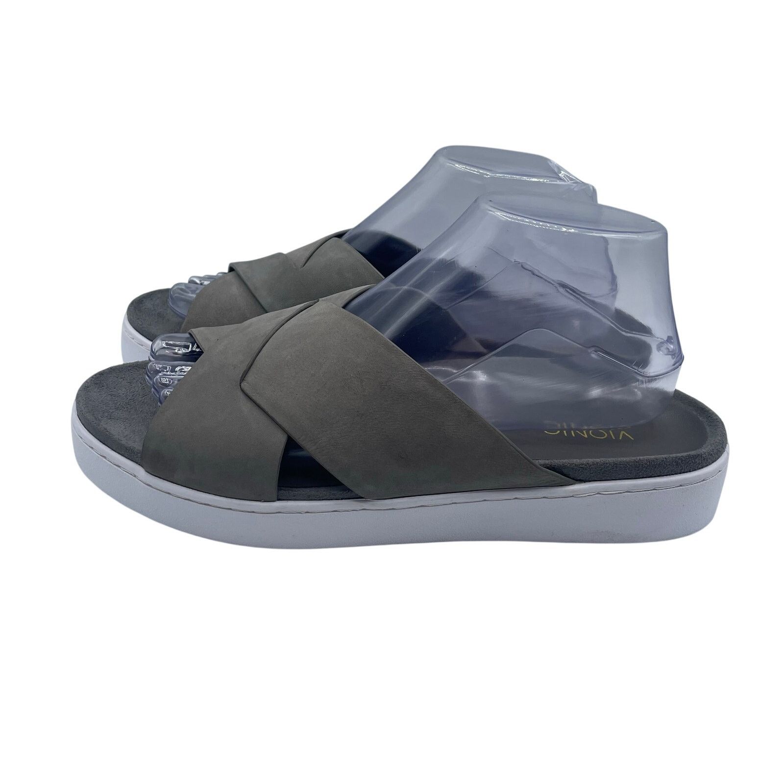 Vionic Vionic Lou Crossover Sandals Gray Comfort Leather Womens 9 Size US 9 / IT 39 - 1 Thumbnail