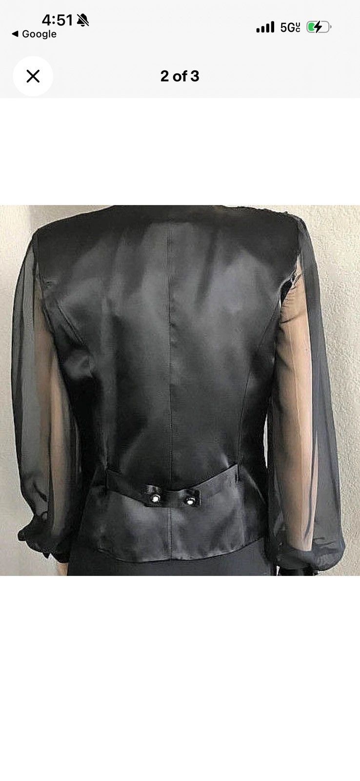 Other Vintage JEFFREY & DARA EVENINGS Textured Sheer Sleeve Jacket Size XL / US 12-14 / IT 48-50 - 8 Thumbnail