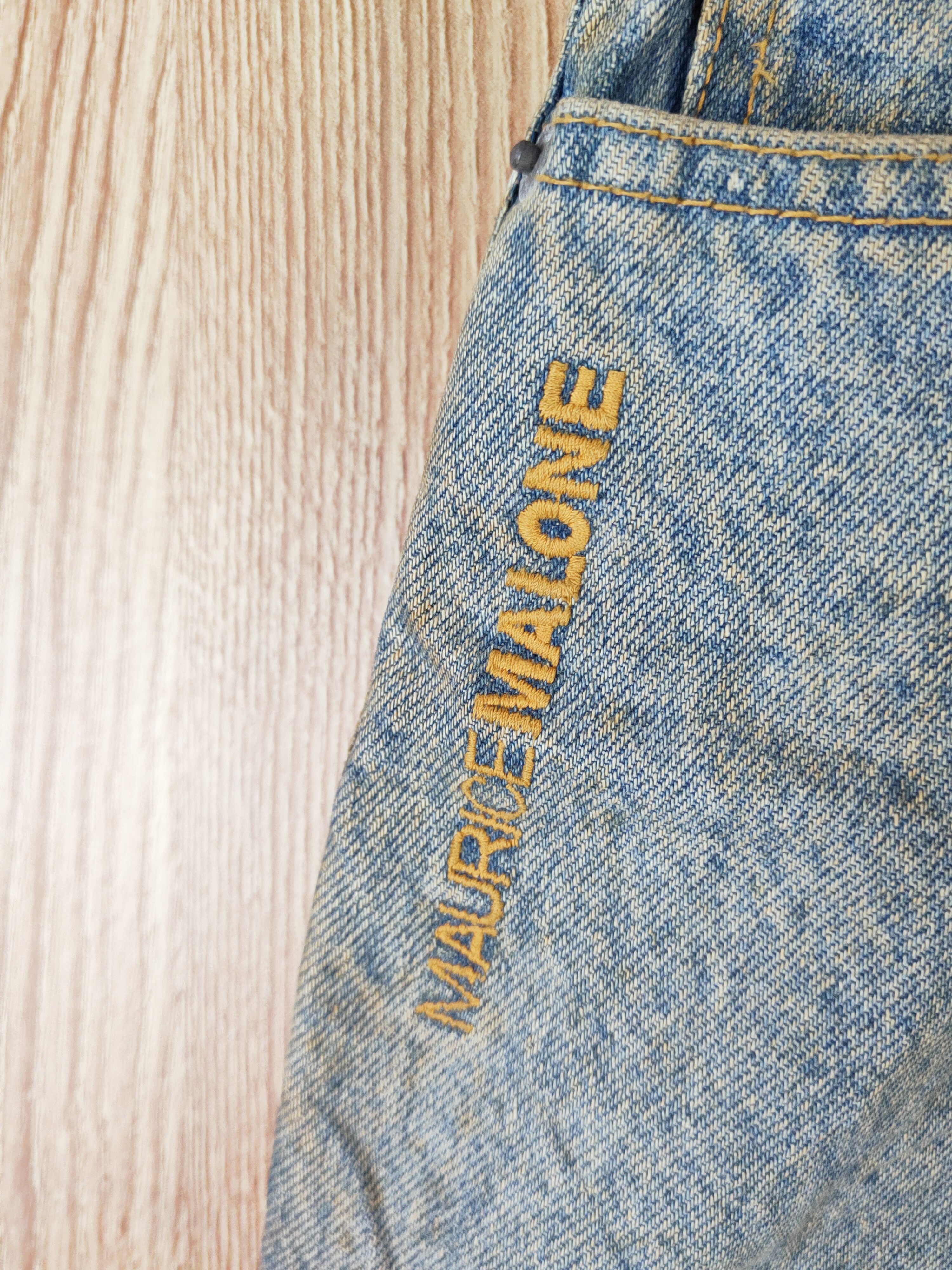 Japanese Brand × Vintage Super Rare Maurice Malone Blue Distressed Ripped Jeans Size US 37 - 3 Thumbnail