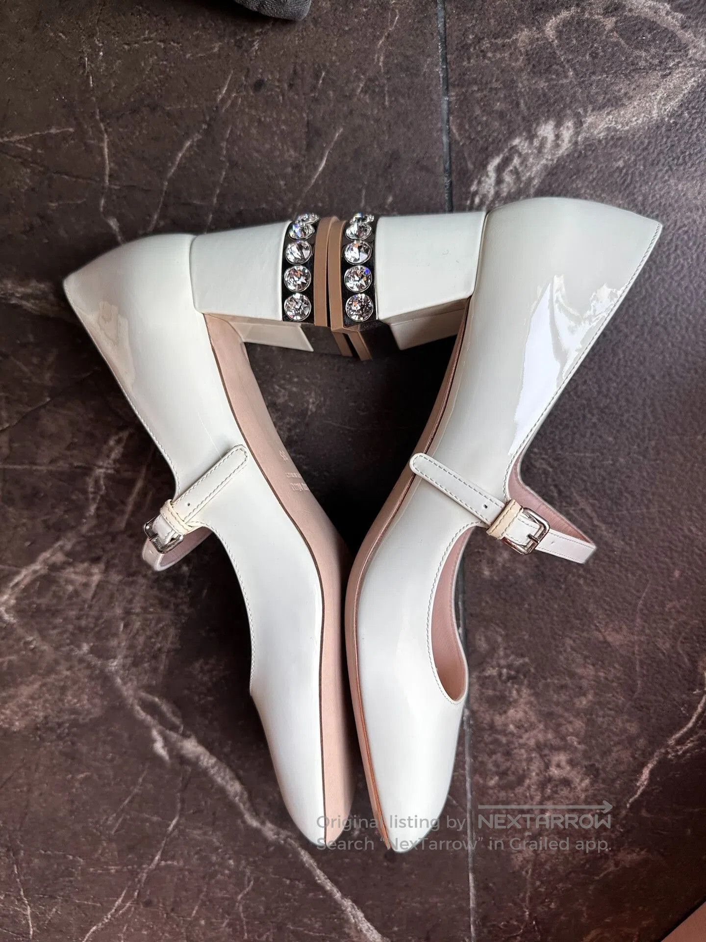 Miu Miu Miu Miu Beige Mary Jane Leather Shoes. Size US 4 / IT 34 - 4 Thumbnail