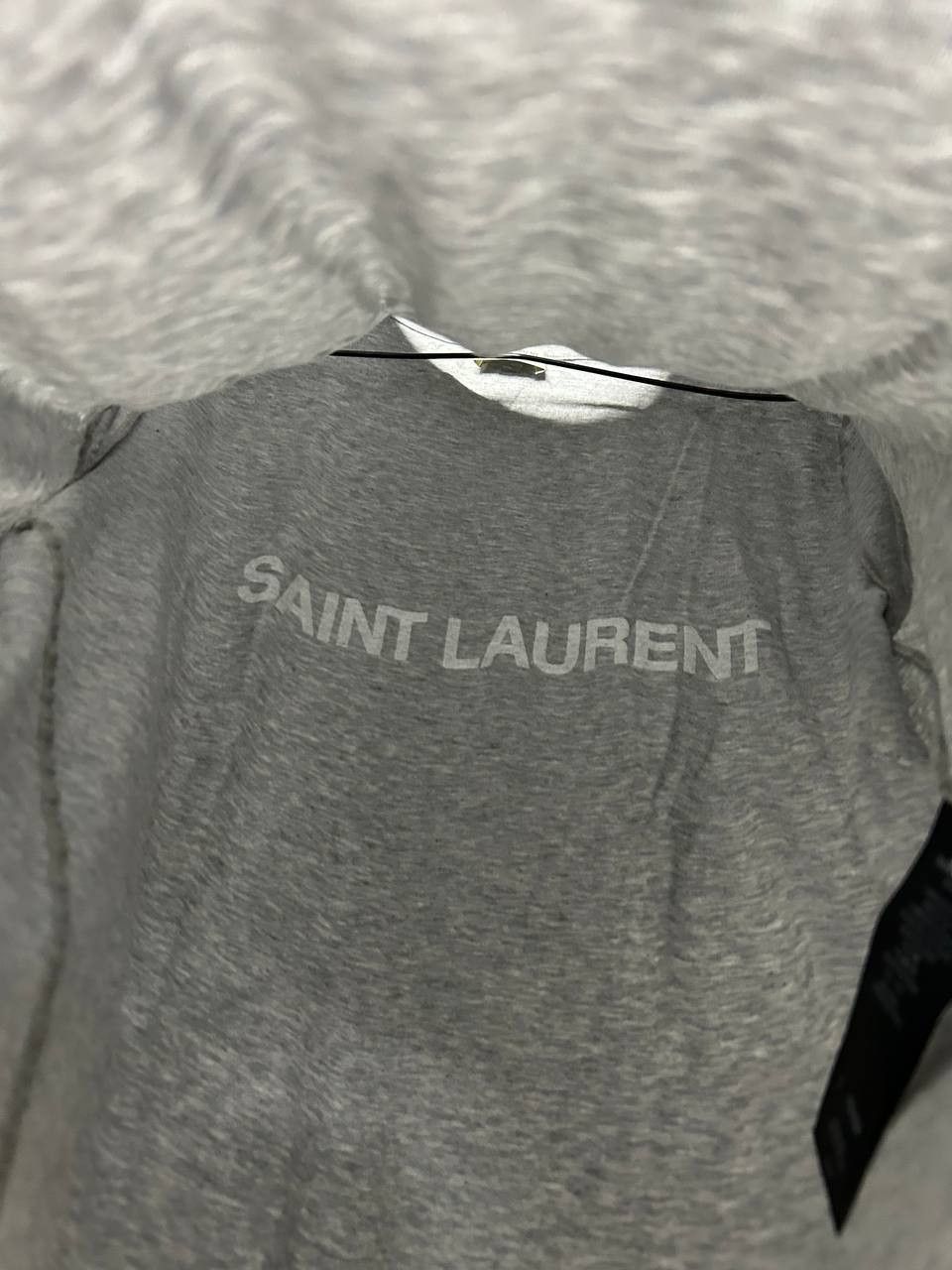 Saint Laurent Paris Saint Laurent Paris grey reverse logo print t-shirt L Size L / US 10 / IT 46 - 9 Thumbnail