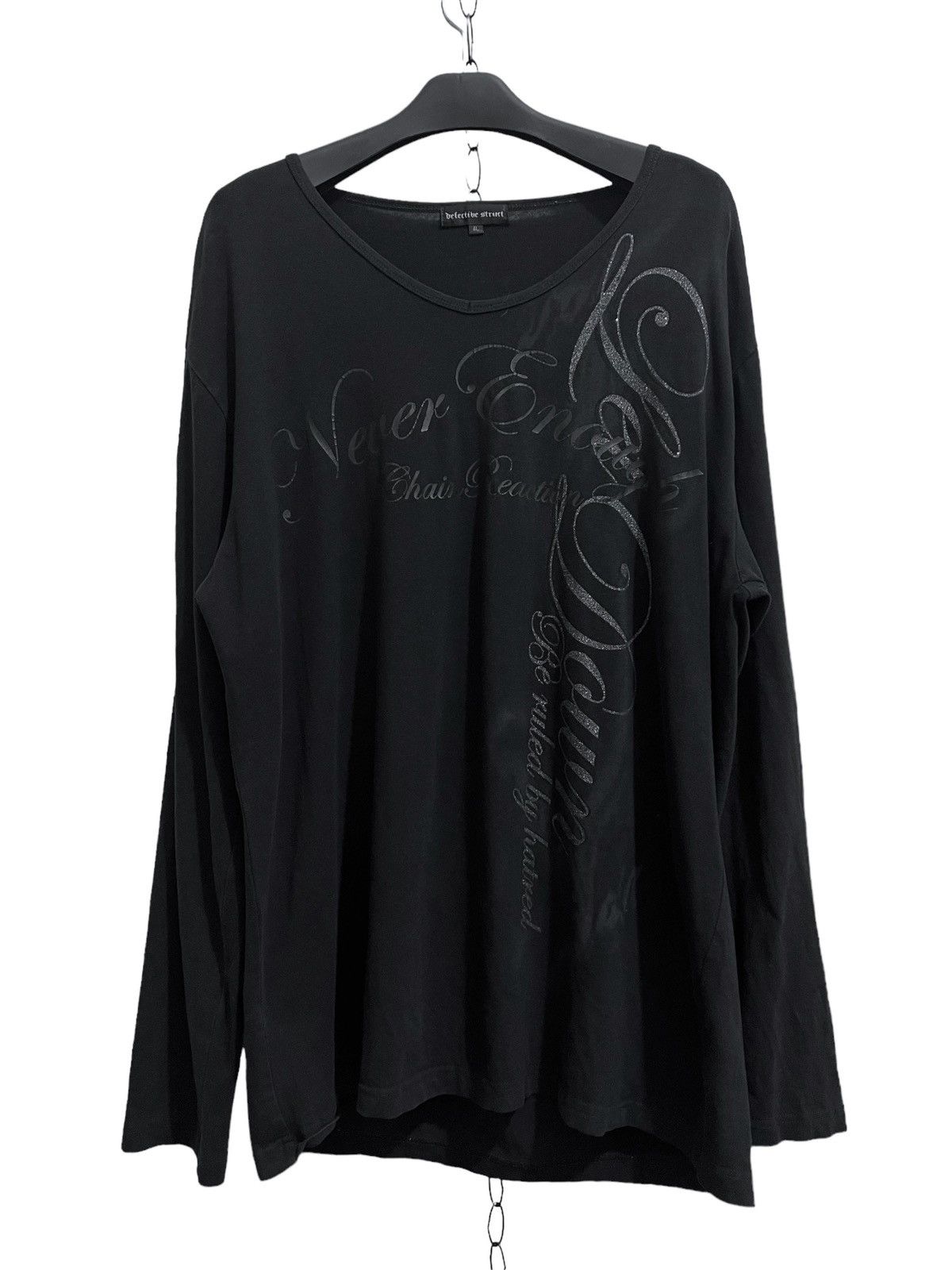 image of If Six Was Nine x Le Grande Bleu L G B Defective Struct Poem Long Slevee Tee in Black (Size Large)