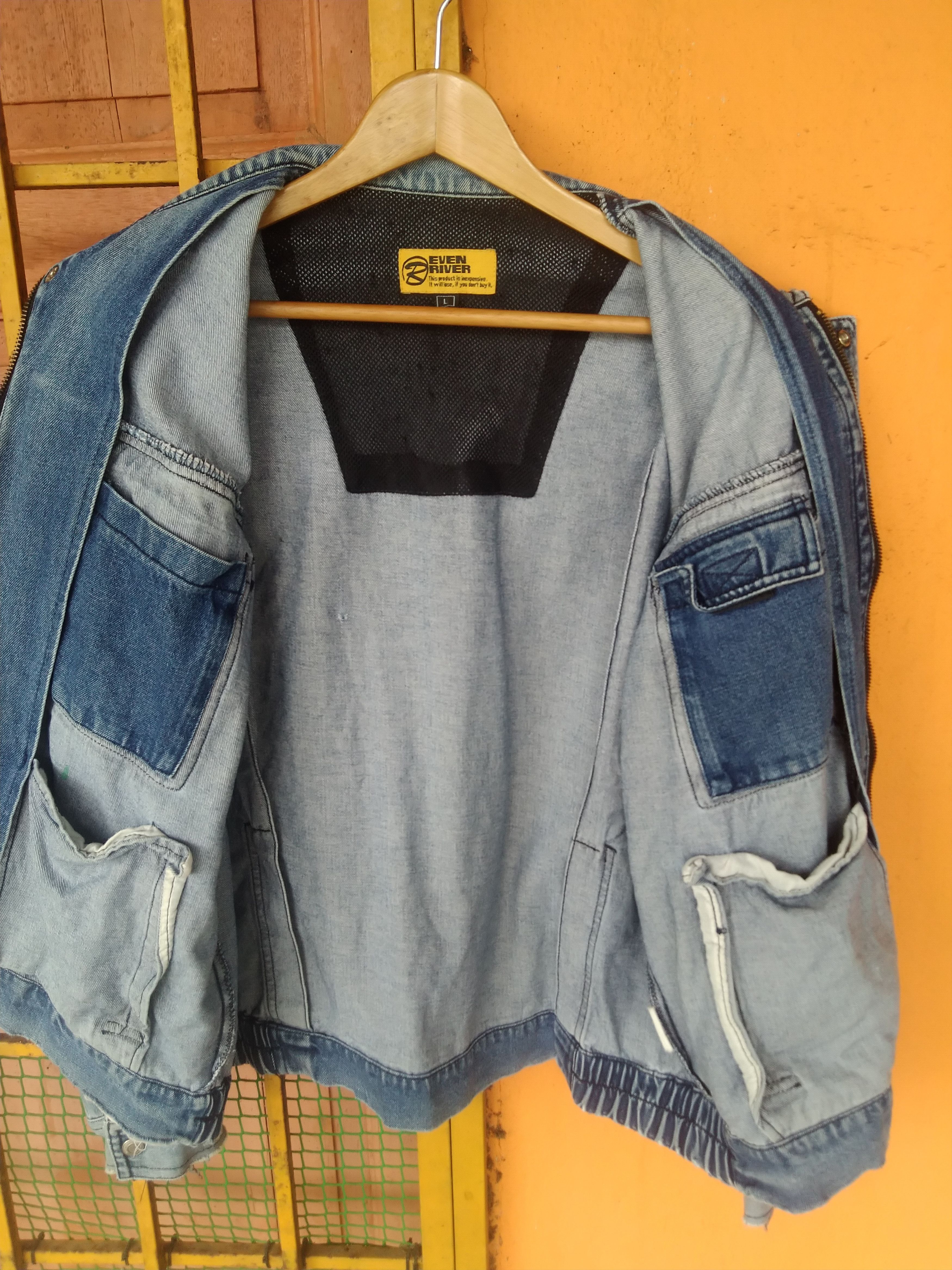 Japanese Brand × Vintage Even River Distressed Denim Jacket Size US L / EU 52-54 / 3 - 4 Thumbnail
