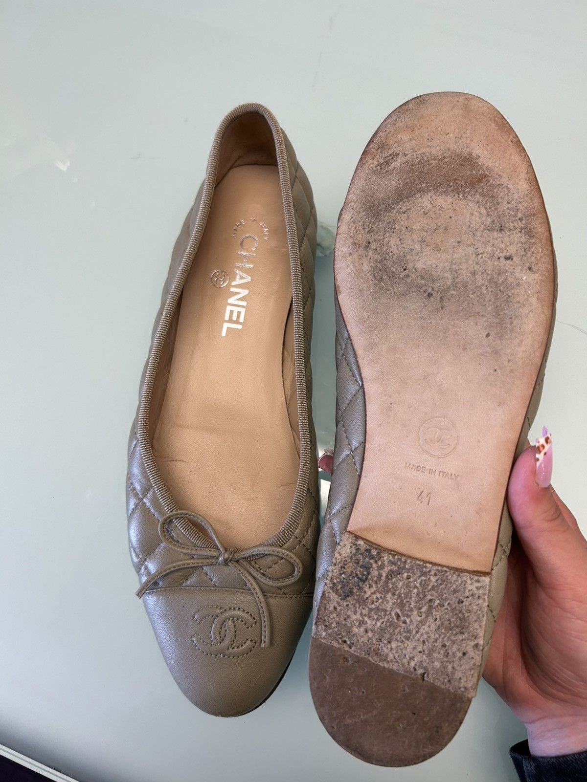 Chanel Chanel Lambskin Ballet Flats Size US 11 / IT 41 - 2 Thumbnail